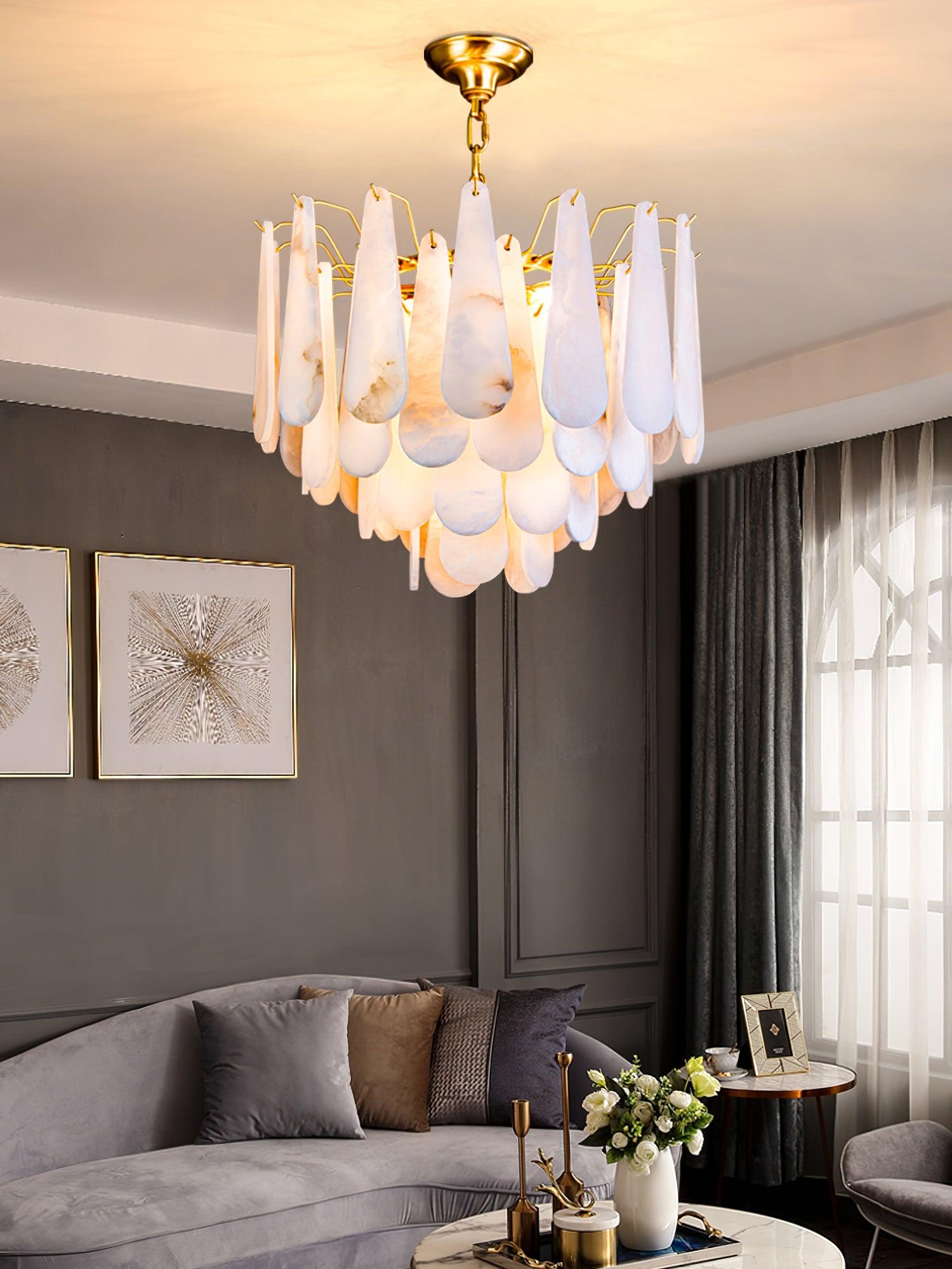 Ucararae Teardrop Alabaster Chandelier - Neutralighting
