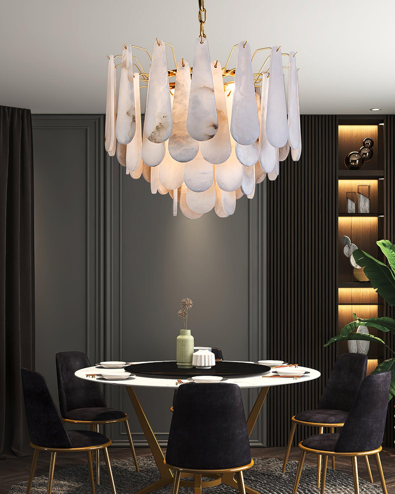 Ucararae Teardrop Alabaster Chandelier - Neutralighting