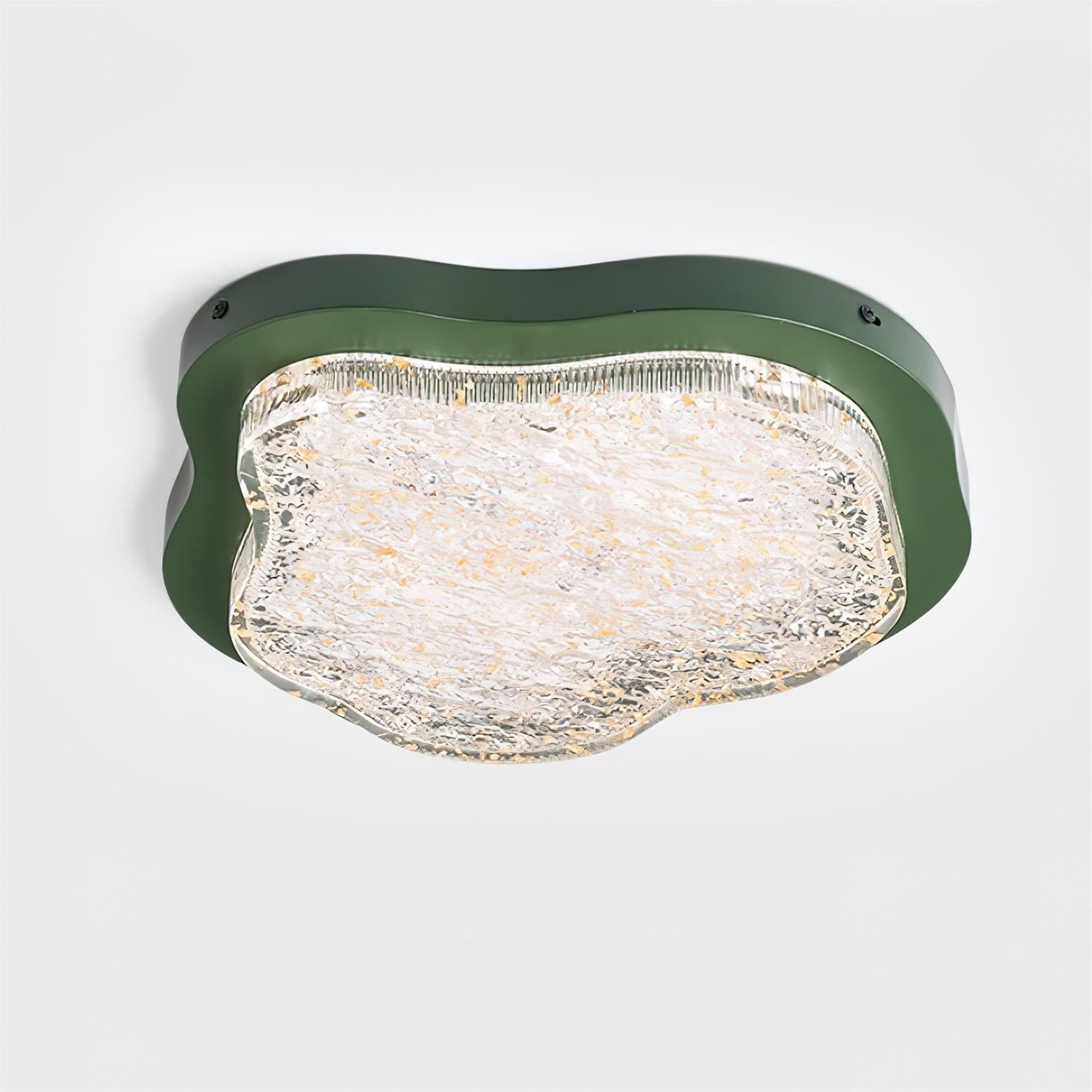 Ceiling Light Irregular Shape Resin Gold Leaf Modern Artistic Green - Neutralighting