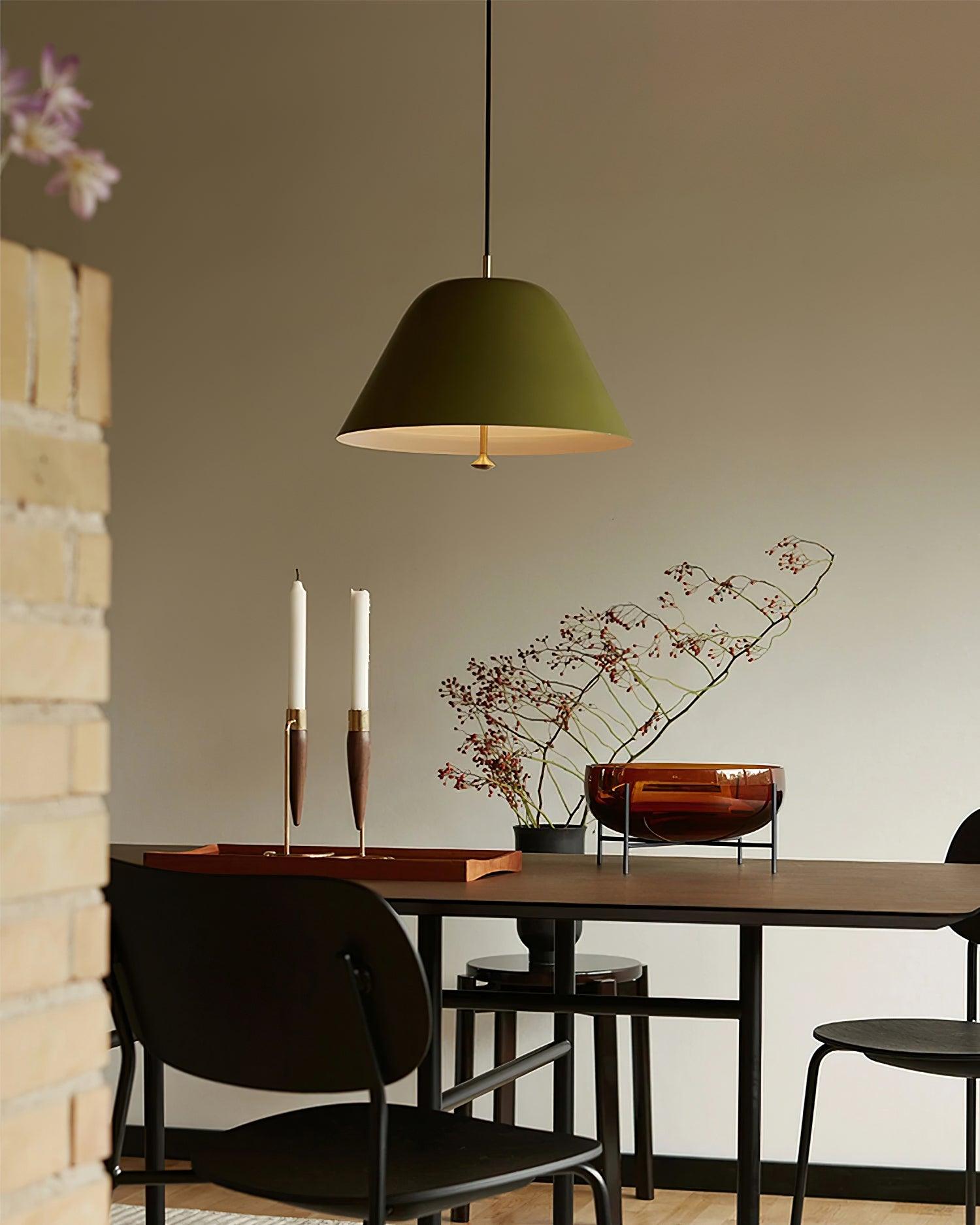 Pendant Lamp Modern Metal Shade in Green and White Minimalist - Neutralighting