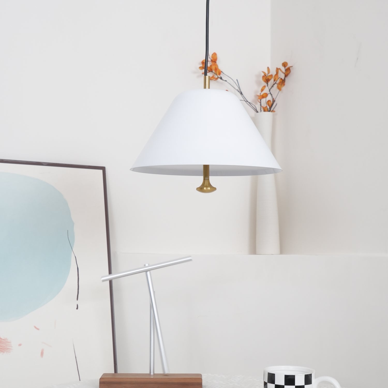 Pendant Lamp Modern Metal Shade in Green and White Minimalist - Neutralighting