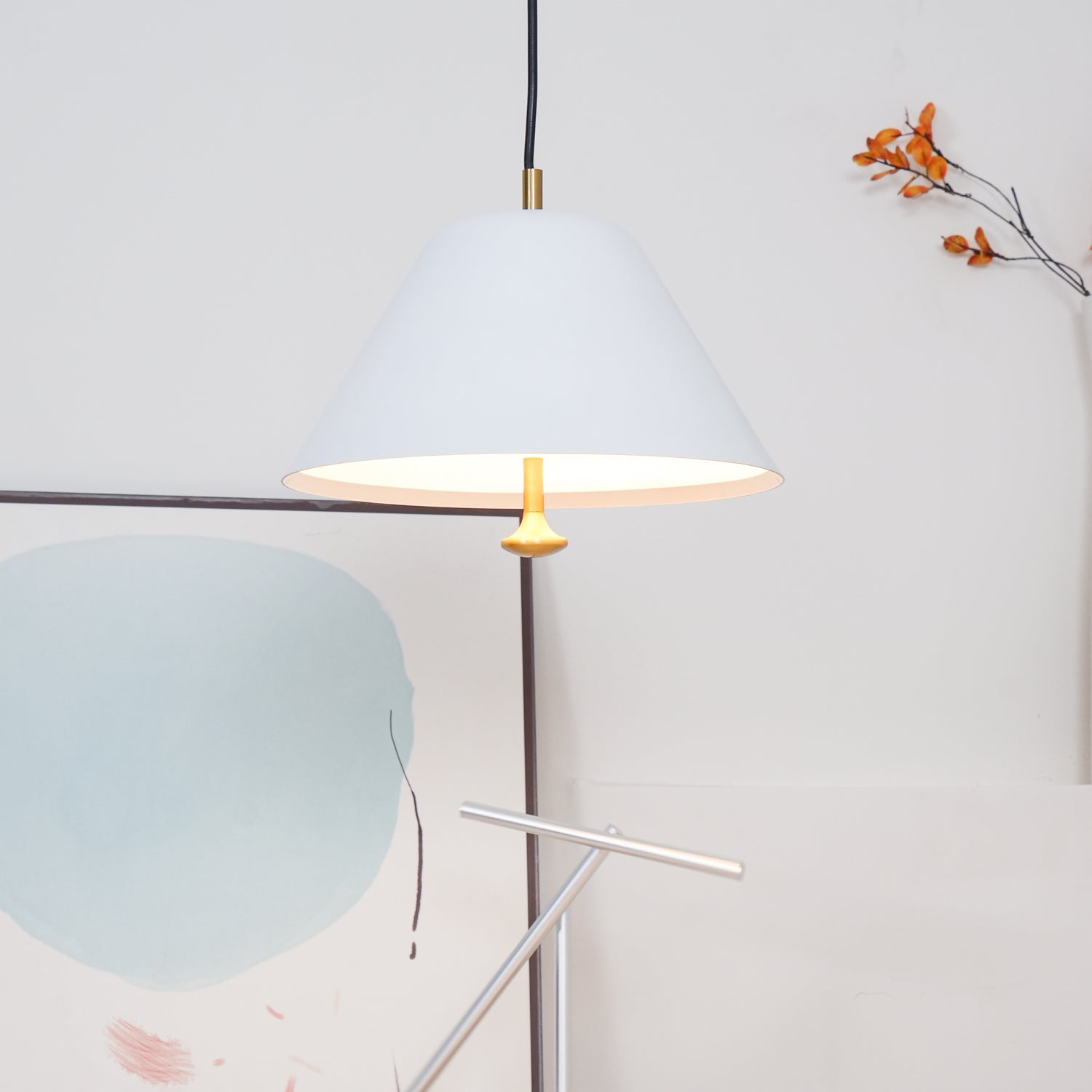 Pendant Lamp Modern Metal Shade in Green and White Minimalist - Neutralighting