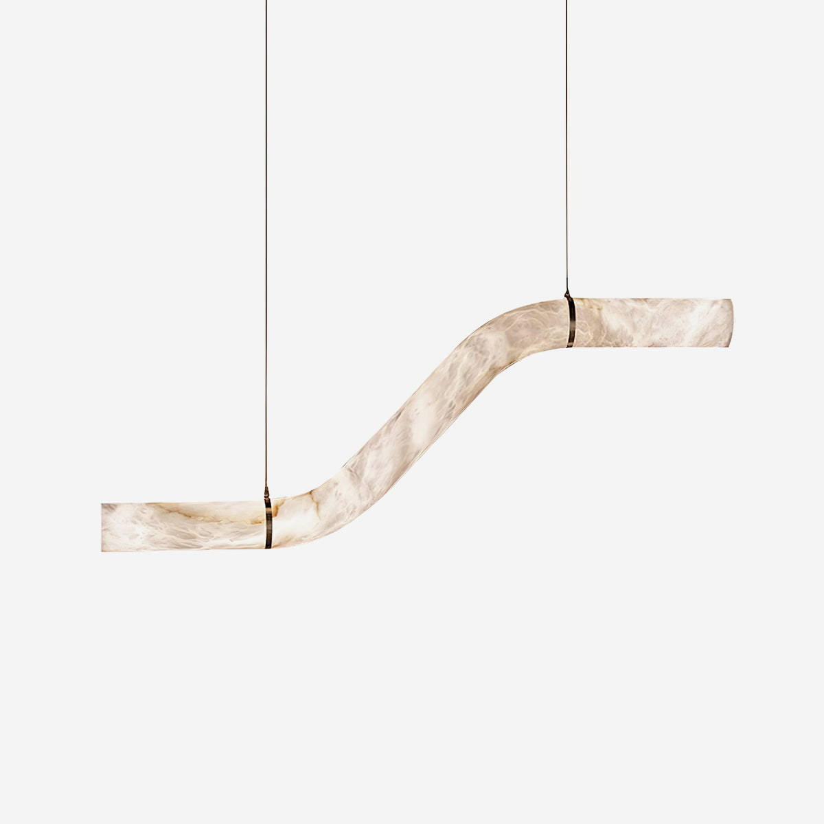Liberty Chandelier Curved Alabaster Ribbon Silhouette - Neutralighting