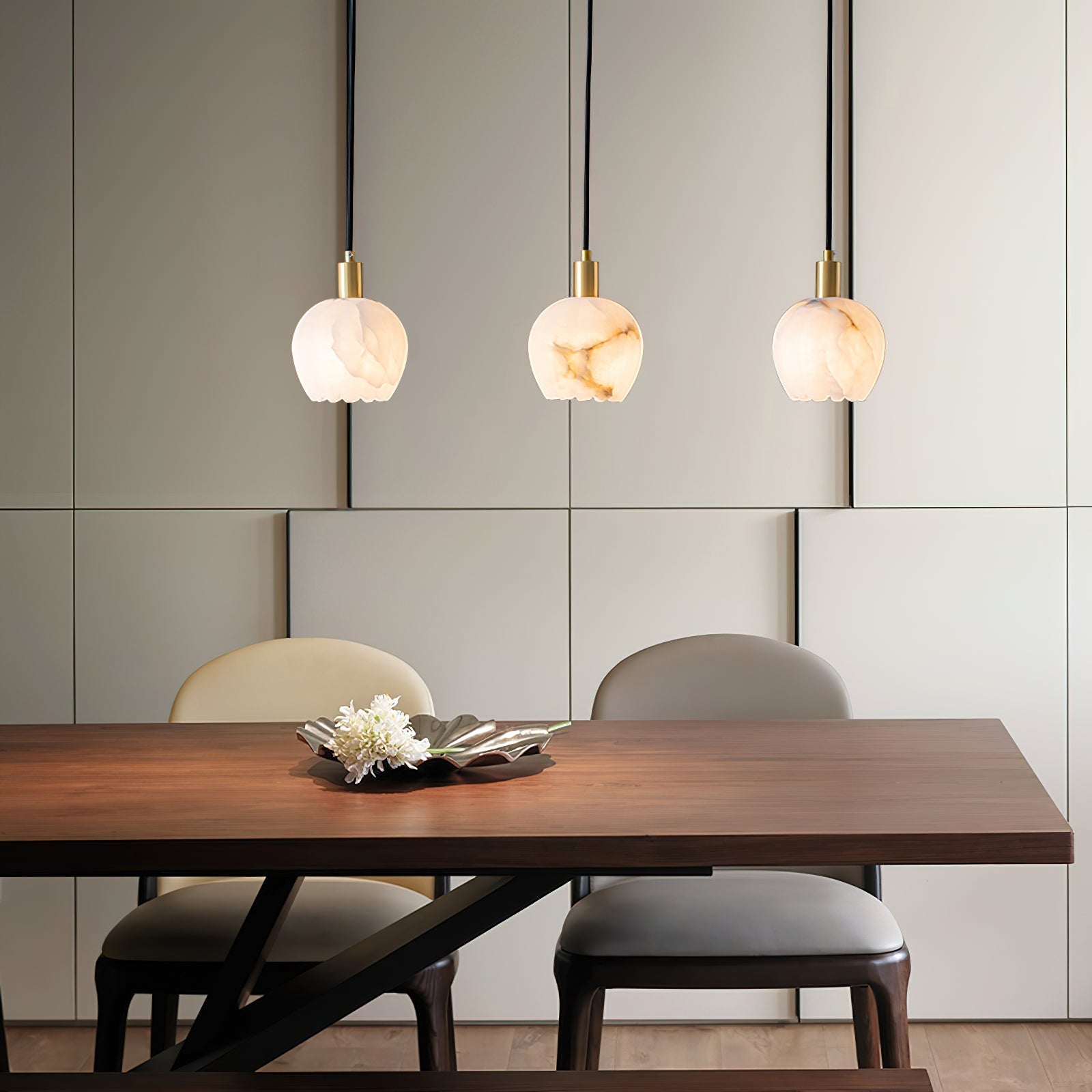 Ritta Pendant Light Flower-shaped Alabaster - Neutralighting