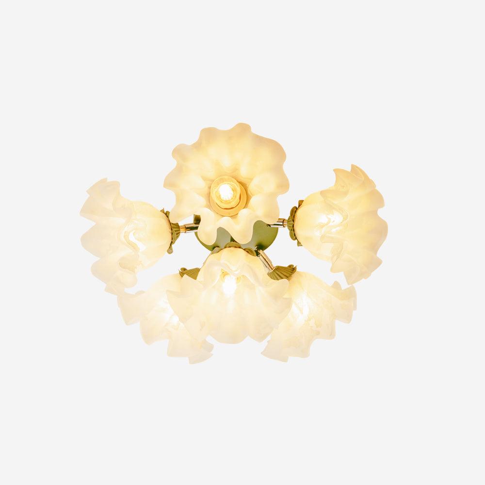 Ceiling Light Petal Shades Wavy Glass Bloom Elegant Floral - Neutralighting