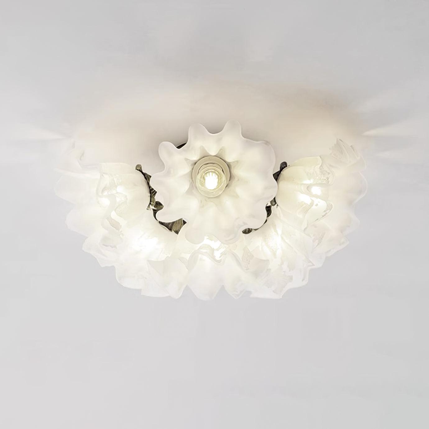 Ceiling Light Petal Shades Wavy Glass Bloom Elegant Floral - Neutralighting