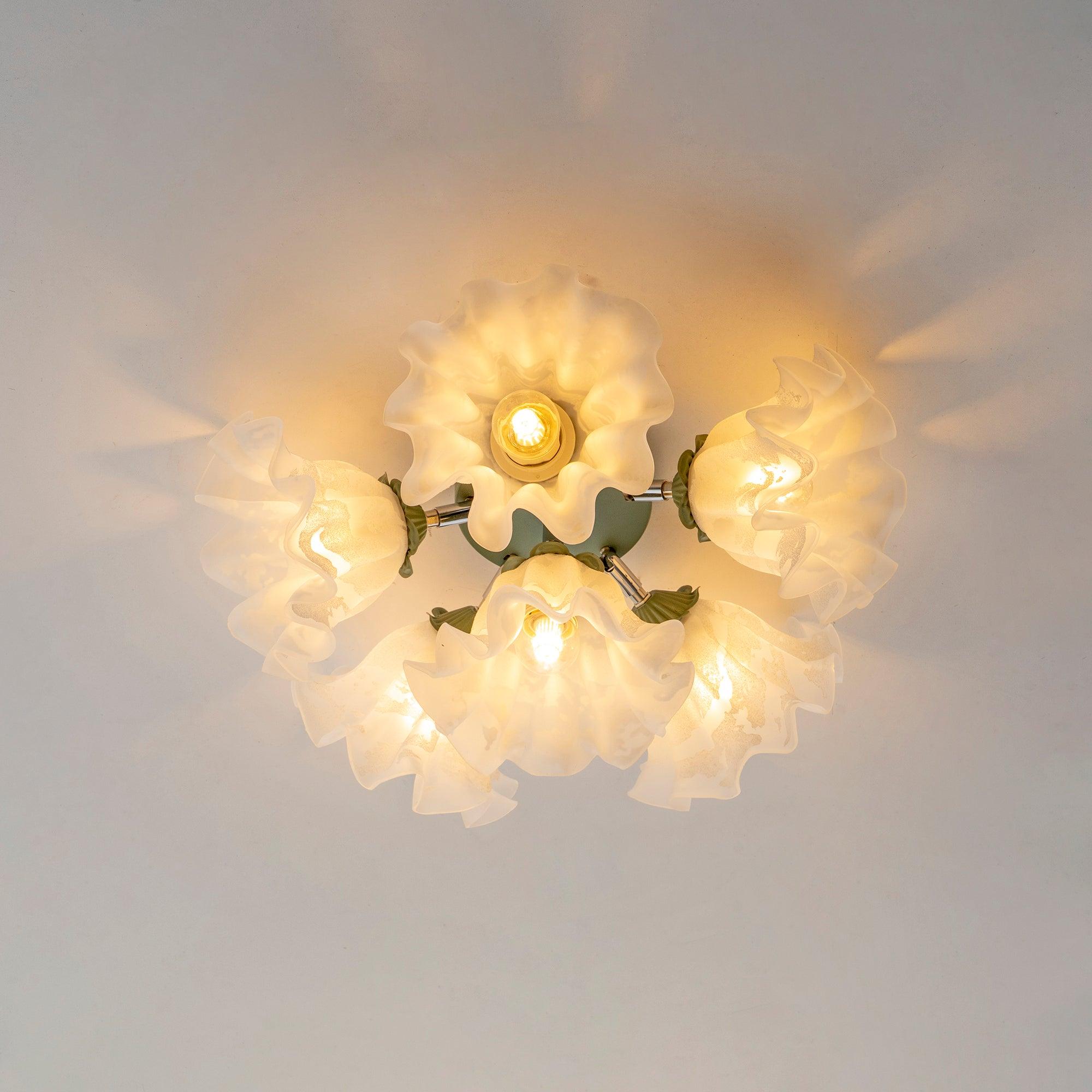 Ceiling Light Petal Shades Wavy Glass Bloom Elegant Floral - Neutralighting