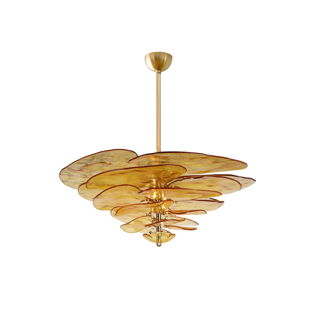 Lotus Chandelier Glass Contemporary Leaf Layered