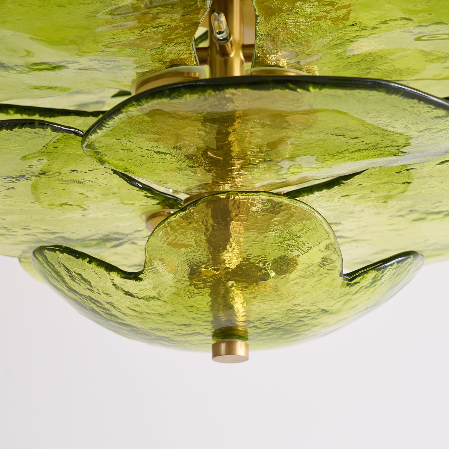 Lotus Chandelier Glass Contemporary Leaf Layered - Neutralighting