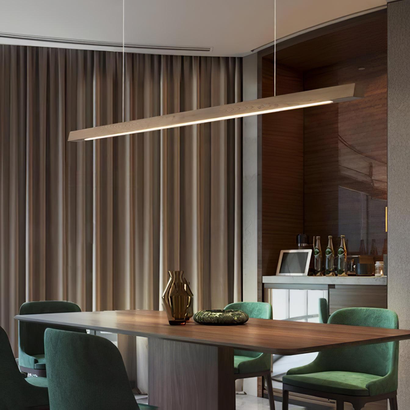 Xylo Designer Linear Rod Shaped Pendant Light Wood - Neutralighting