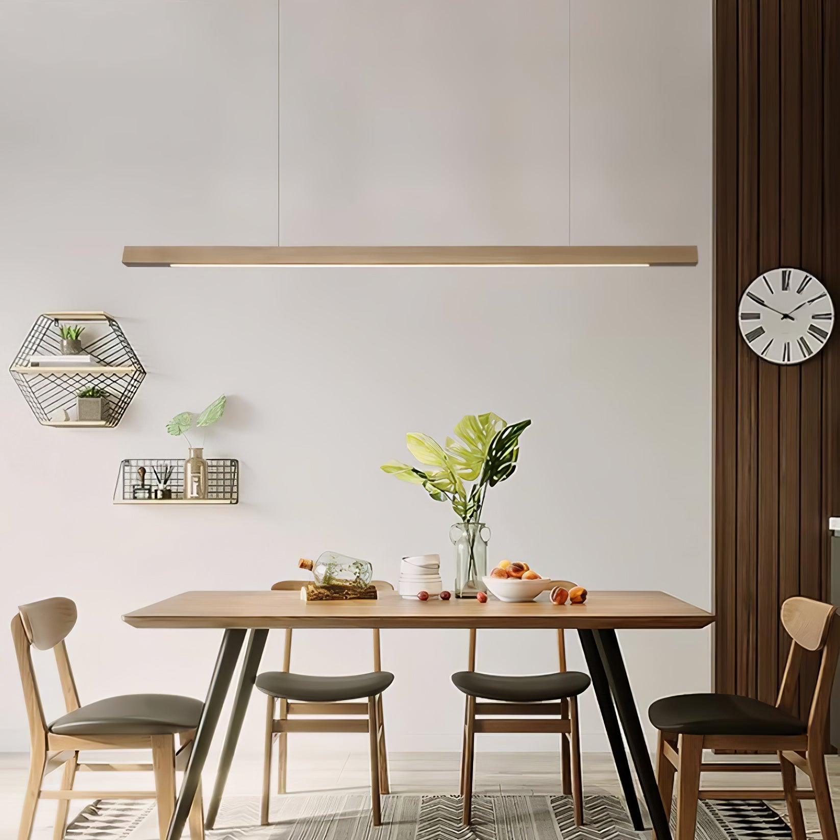 Xylo Designer Linear Rod Shaped Pendant Light Wood - Neutralighting