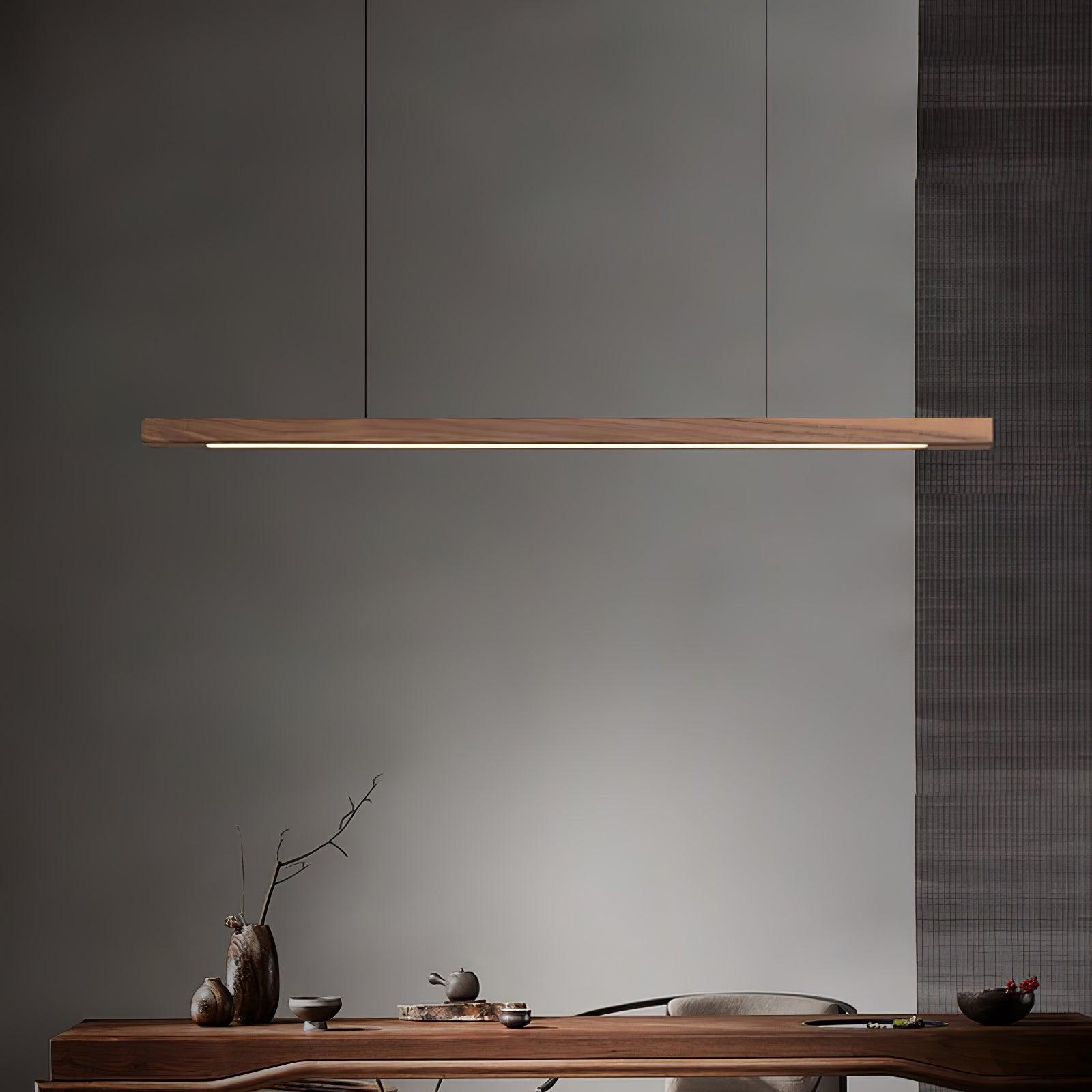 Xylo Designer Linear Rod Shaped Pendant Light Wood - Neutralighting