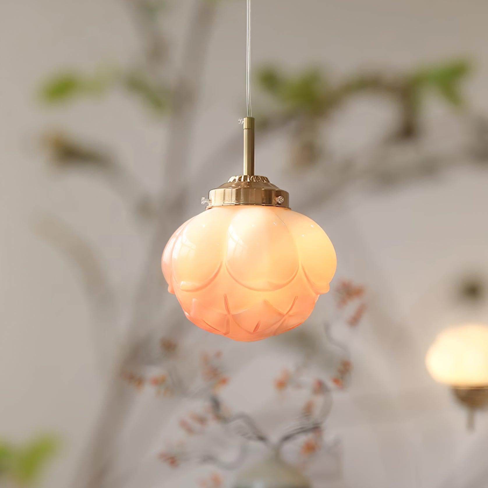 Pendant Lamp Metal and Glass Lotus Flower Shade Artistic Retro - Neutralighting