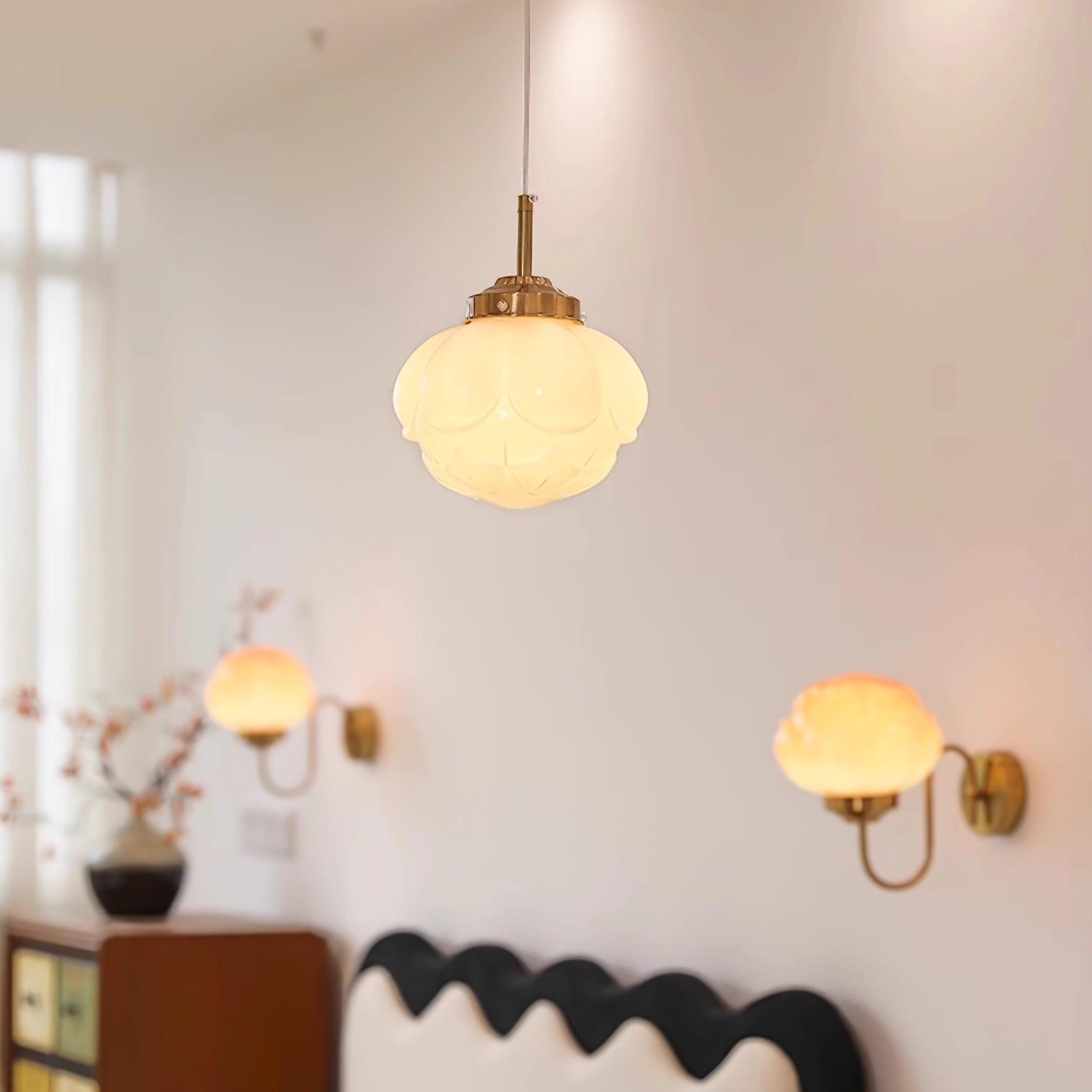 Pendant Lamp Metal and Glass Lotus Flower Shade Artistic Retro - Neutralighting