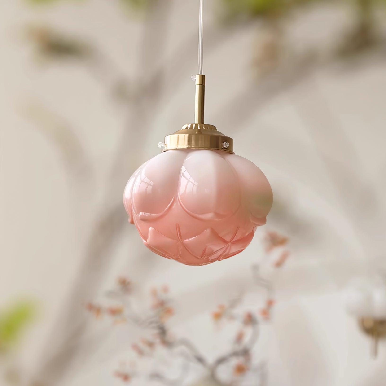 Pendant Lamp Metal and Glass Lotus Flower Shade Artistic Retro - Neutralighting