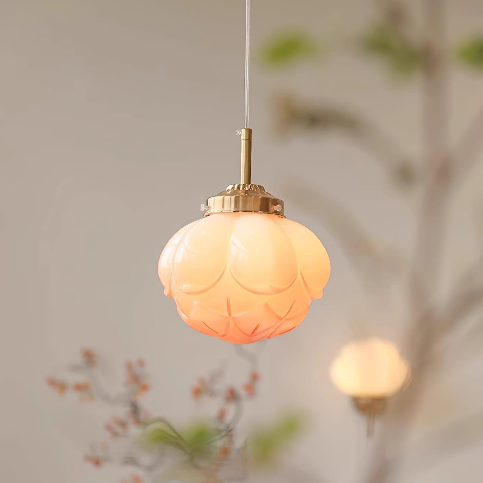 Pendant Lamp Metal and Glass Lotus Flower Shade Artistic Retro - Neutralighting