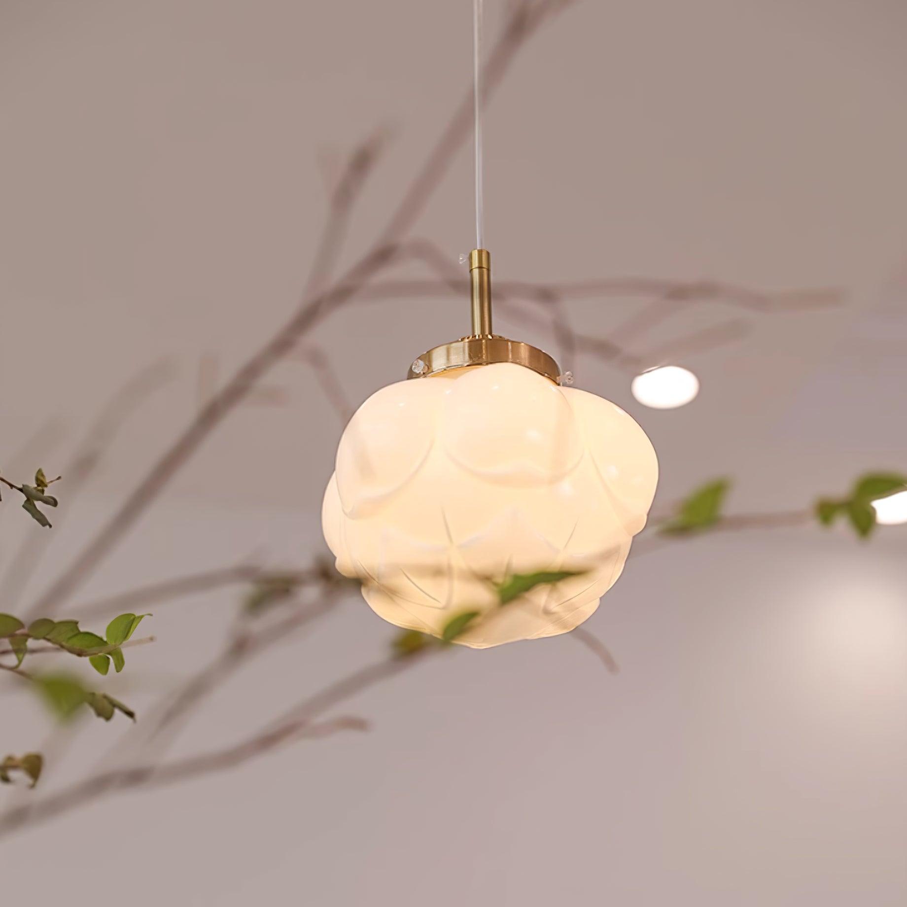 Pendant Lamp Metal and Glass Lotus Flower Shade Artistic Retro - Neutralighting