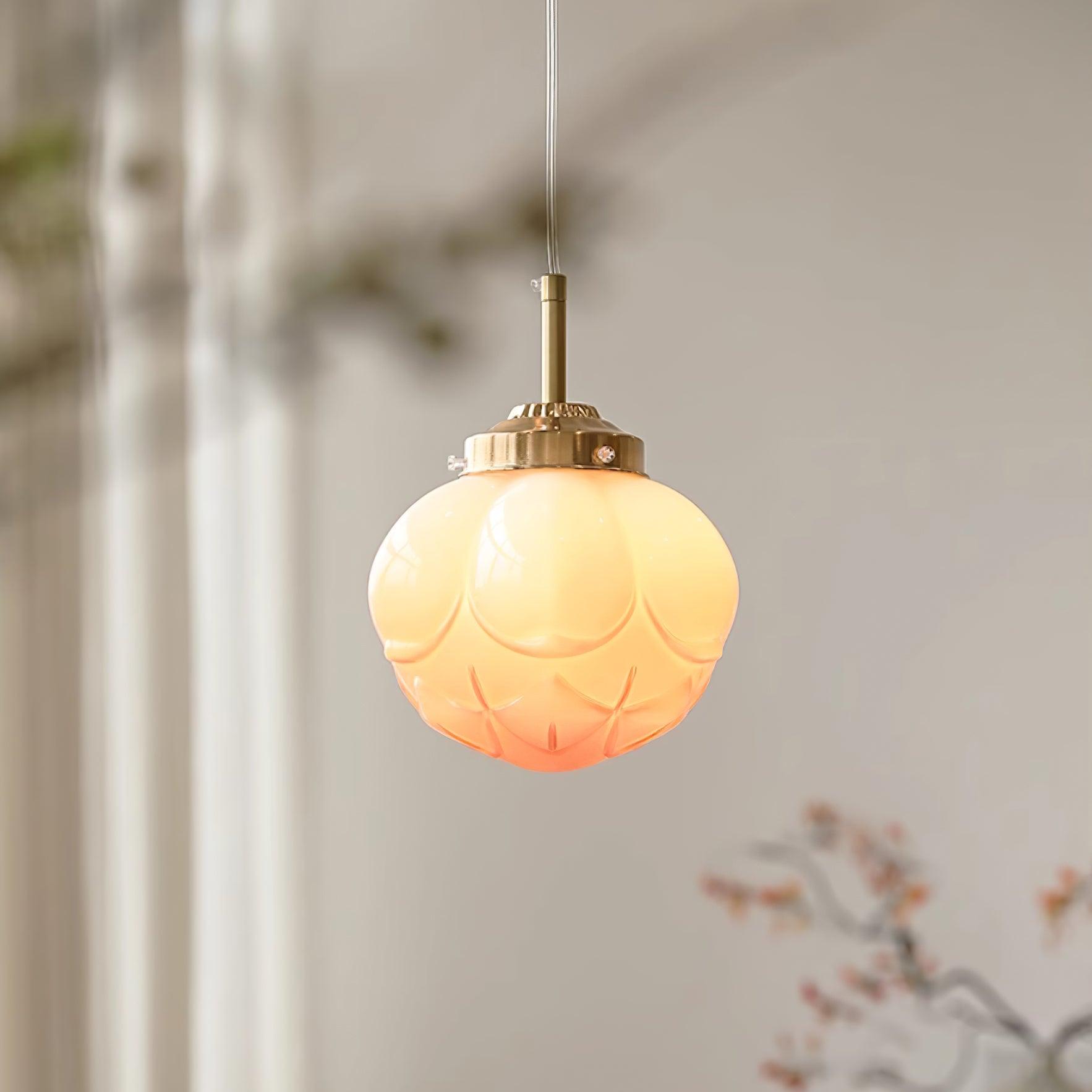 Pendant Lamp Metal and Glass Lotus Flower Shade Artistic Retro - Neutralighting