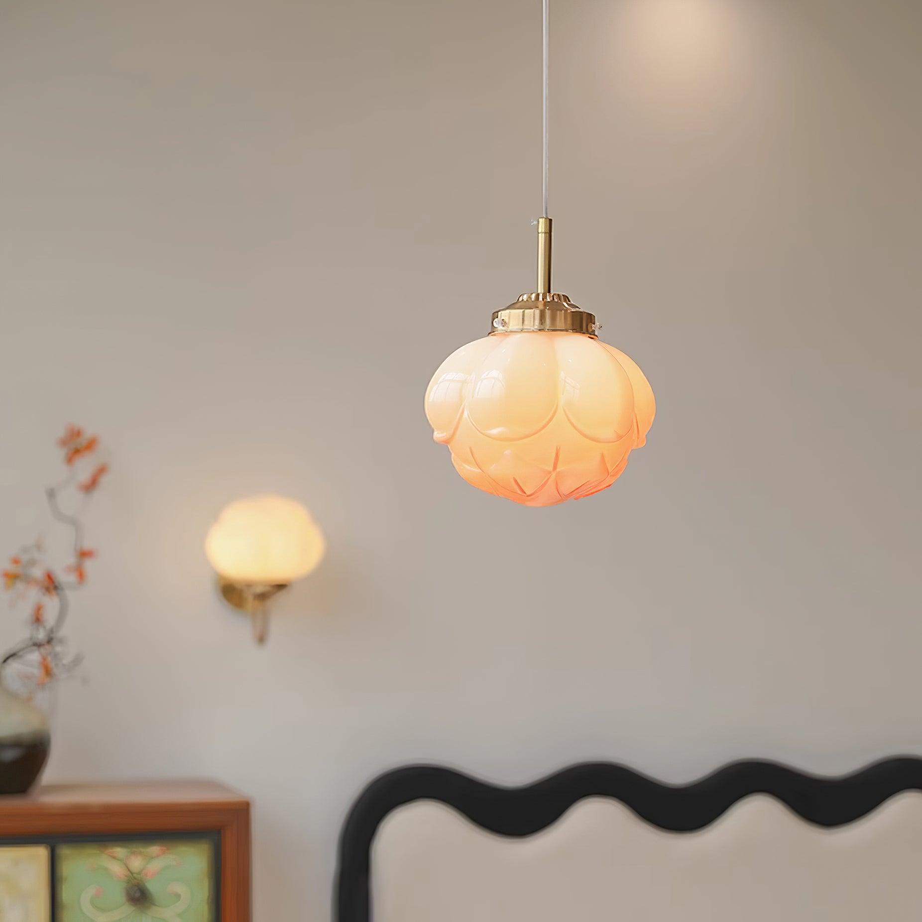 Pendant Lamp Metal and Glass Lotus Flower Shade Artistic Retro - Neutralighting