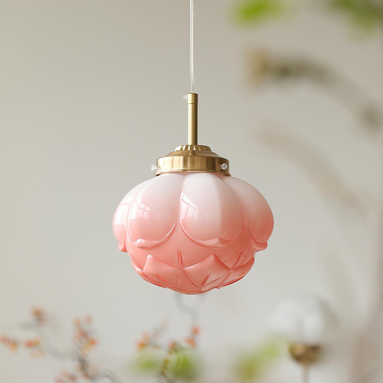 Pendant Lamp Metal and Glass Lotus Flower Shade Artistic Retro - Neutralighting