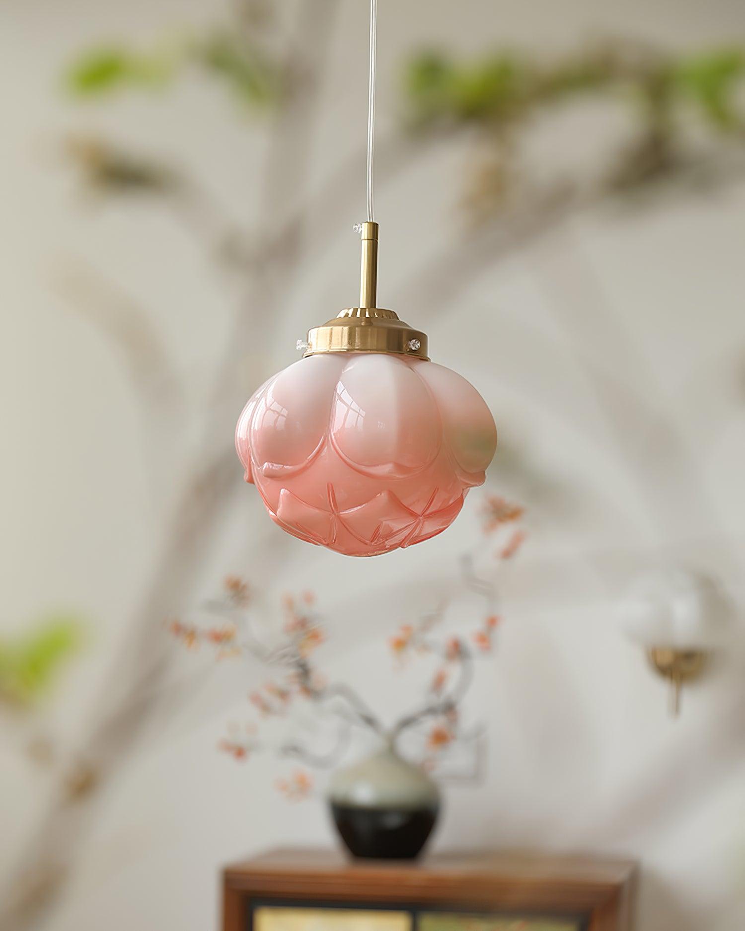 Pendant Lamp Metal and Glass Lotus Flower Shade Artistic Retro - Neutralighting