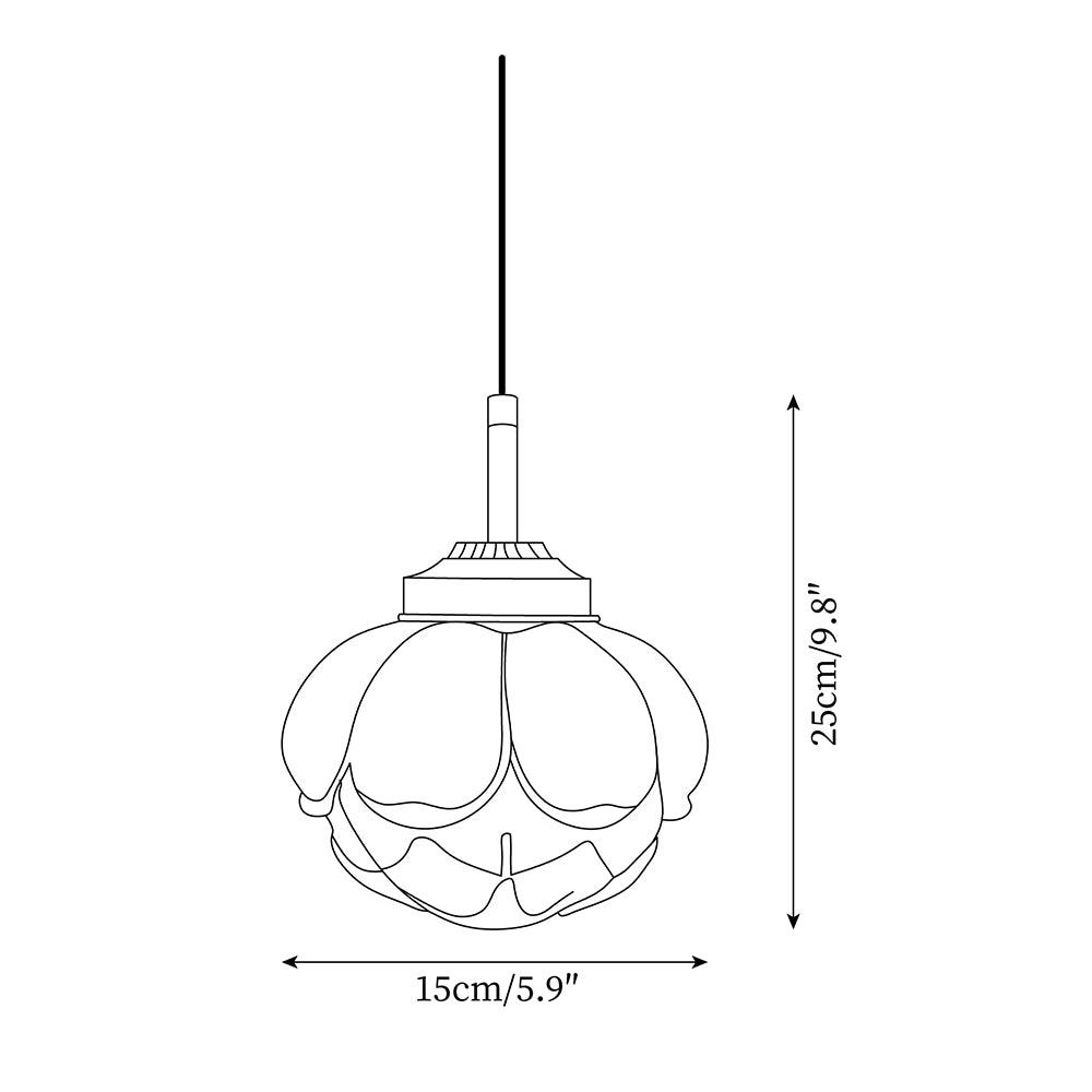 Pendant Lamp Metal and Glass Lotus Flower Shade Artistic Retro - Neutralighting