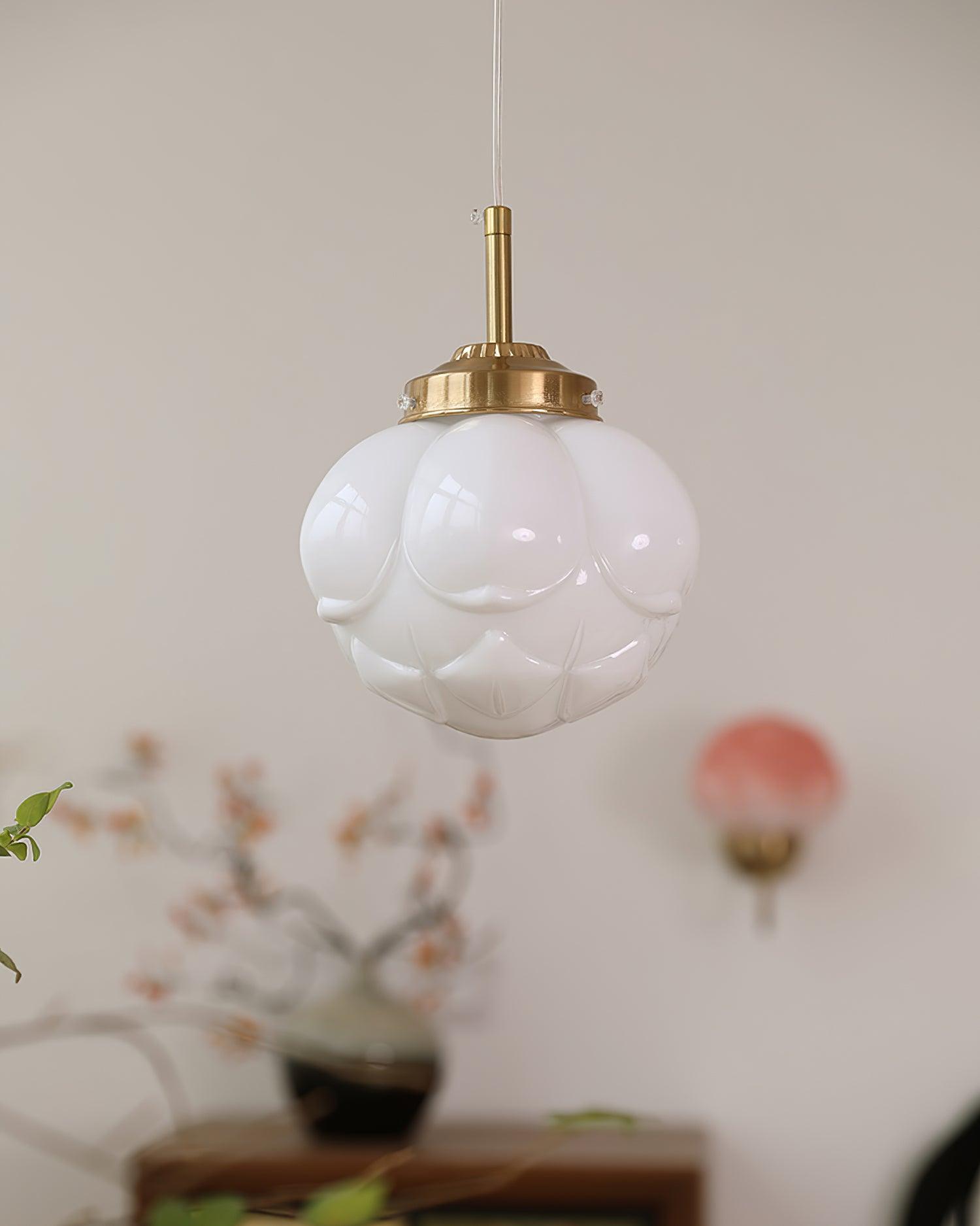Pendant Lamp Metal and Glass Lotus Flower Shade Artistic Retro - Neutralighting