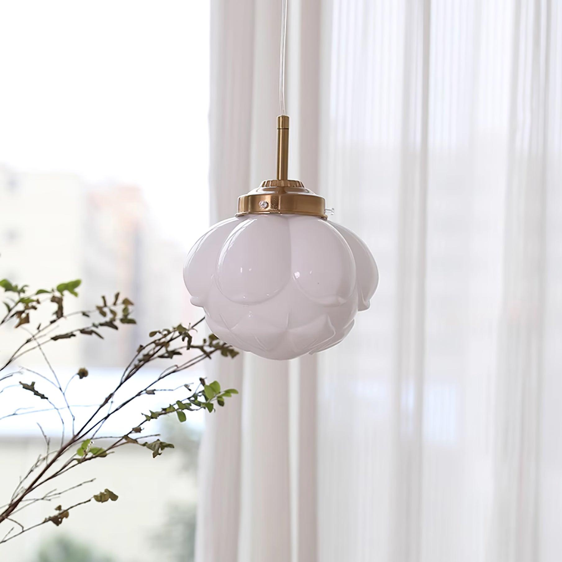 Pendant Lamp Metal and Glass Lotus Flower Shade Artistic Retro - Neutralighting