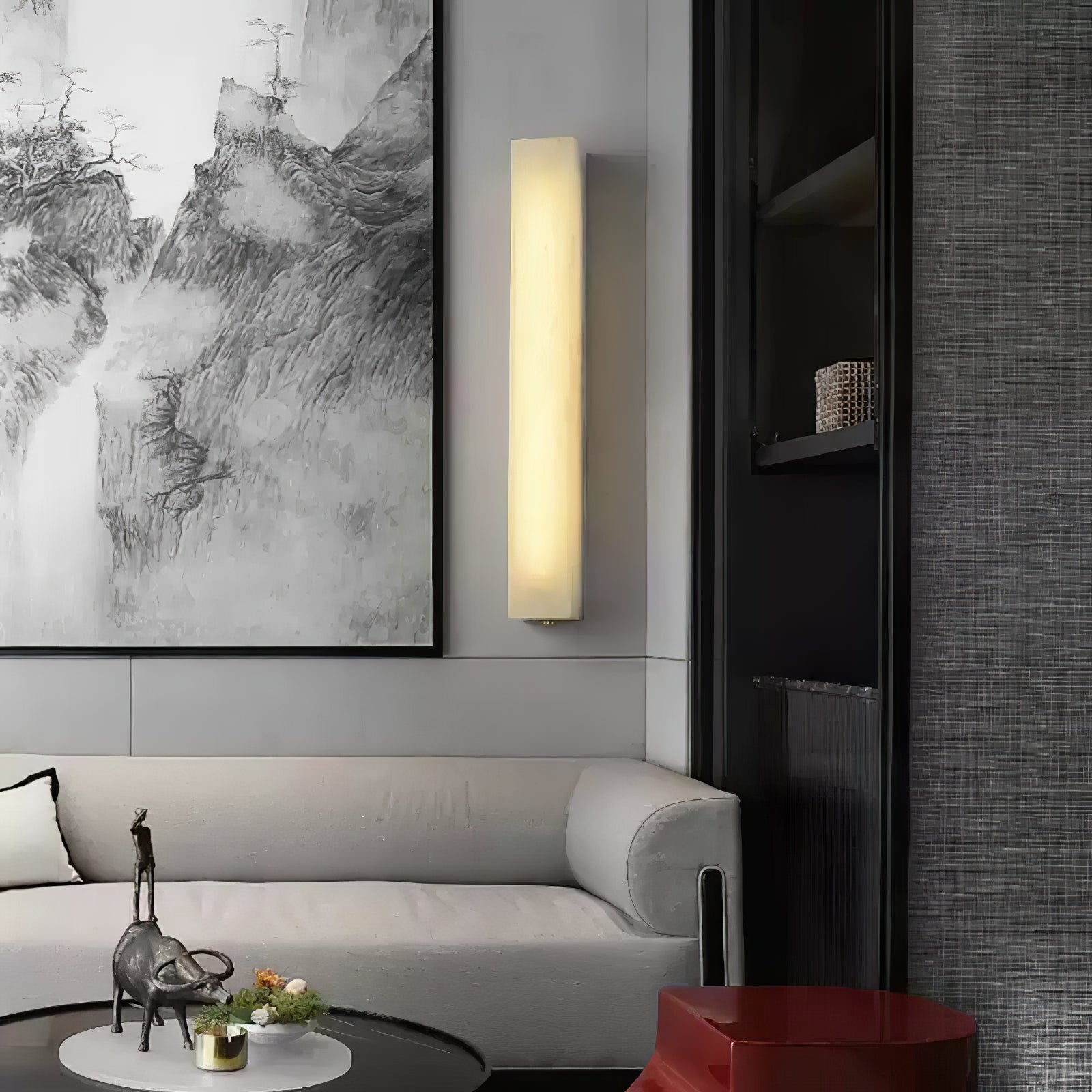 Irina Cylindrical Alabaster Wall Light - Neutralighting