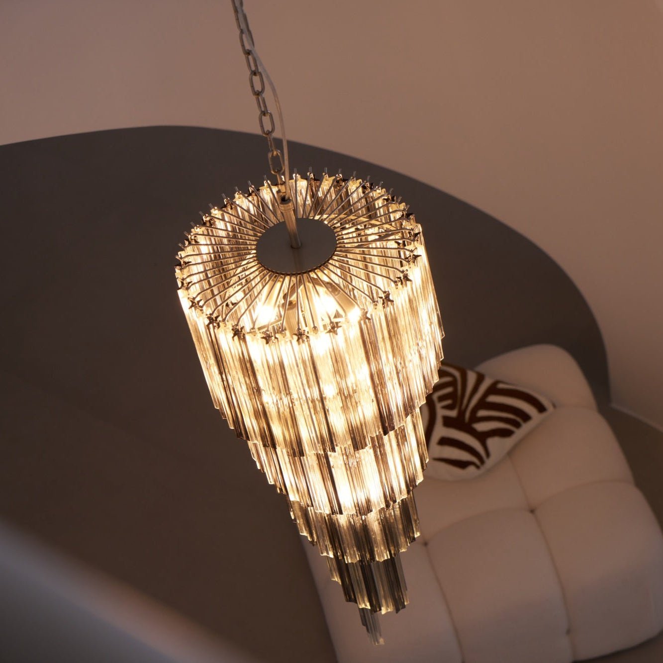 Aurora Chandelier Smoked Glass Spiral - Neutralighting