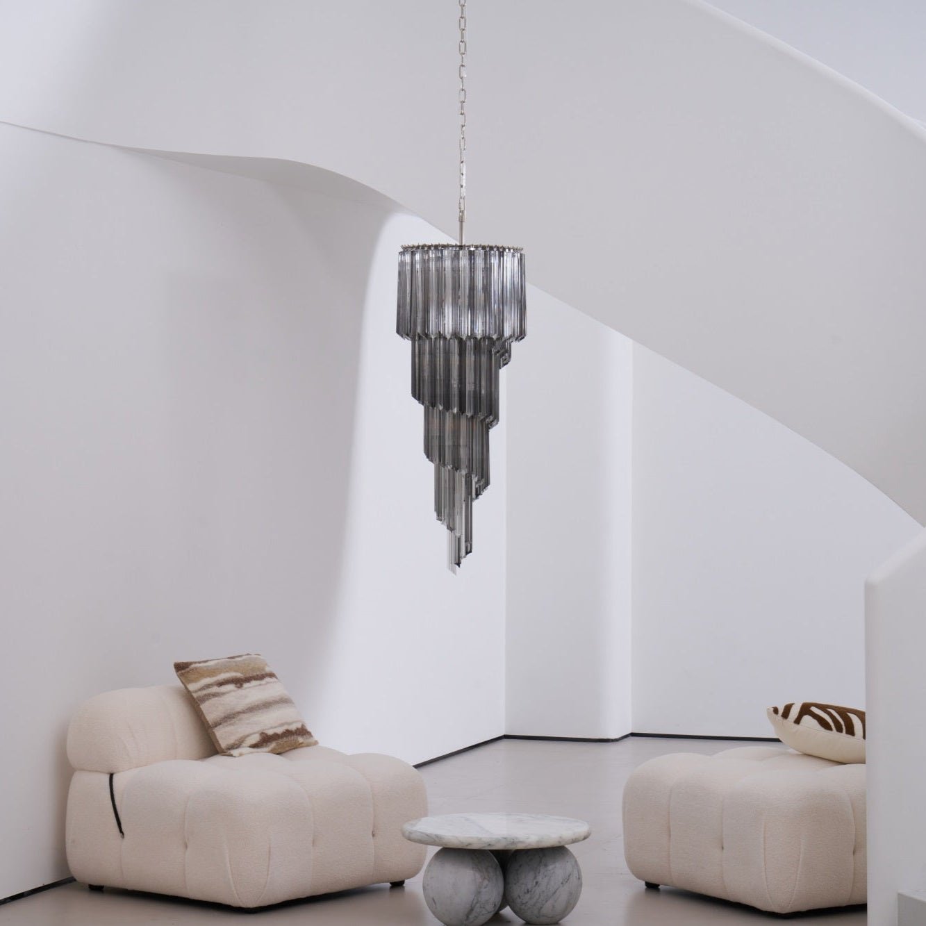 Aurora Chandelier Smoked Glass Spiral - Neutralighting