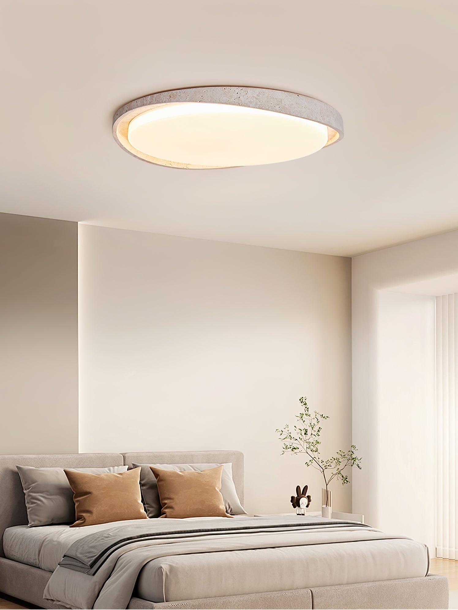 Vanoren Oval Frame Travertine Ceiling Light - Neutralighting