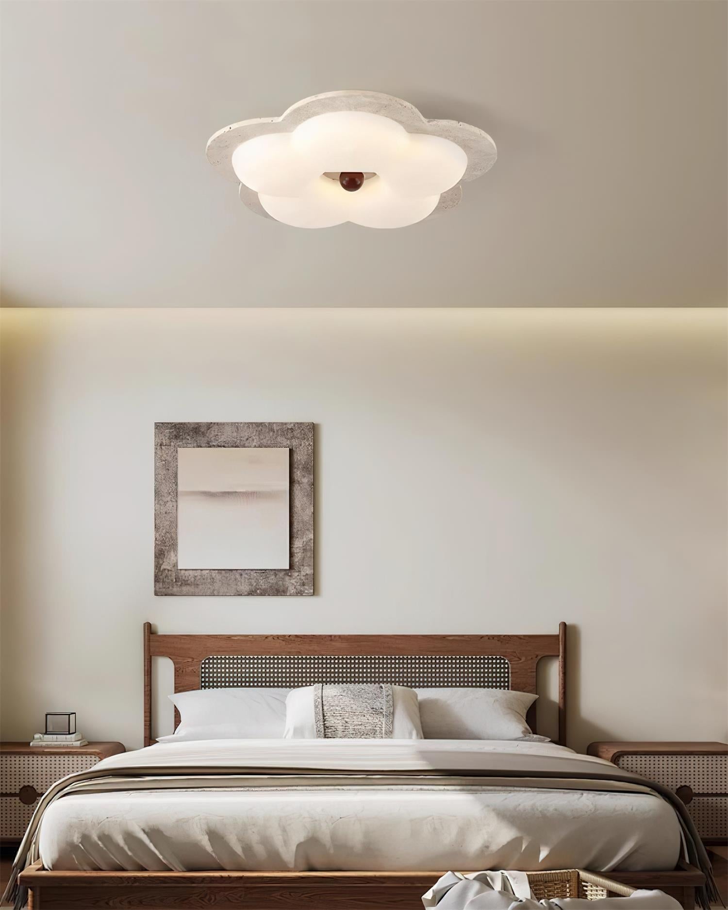 Riita Flower Ceiling Light Travertine - Neutralighting