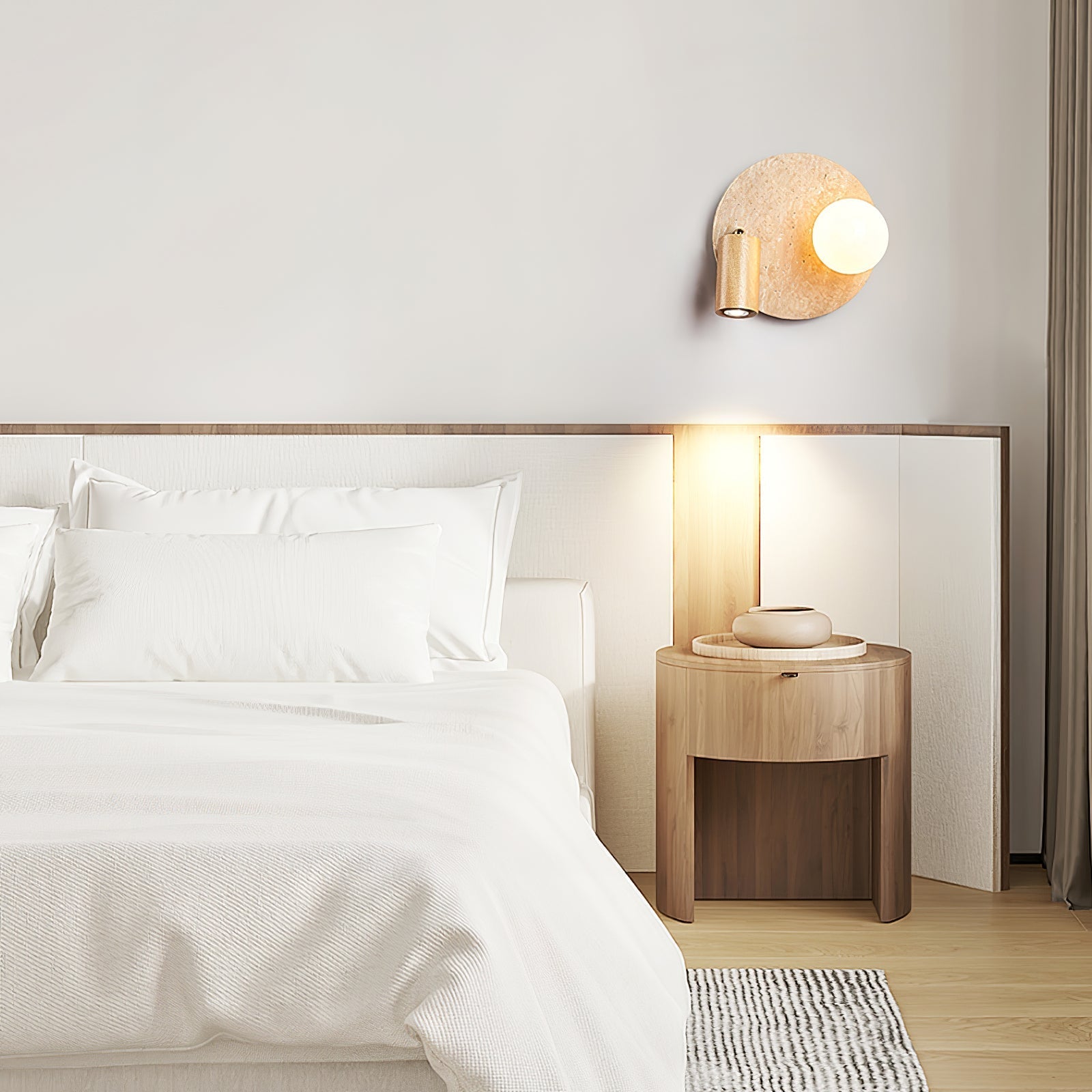 Armara Travertine Disc Wall Light - Neutralighting