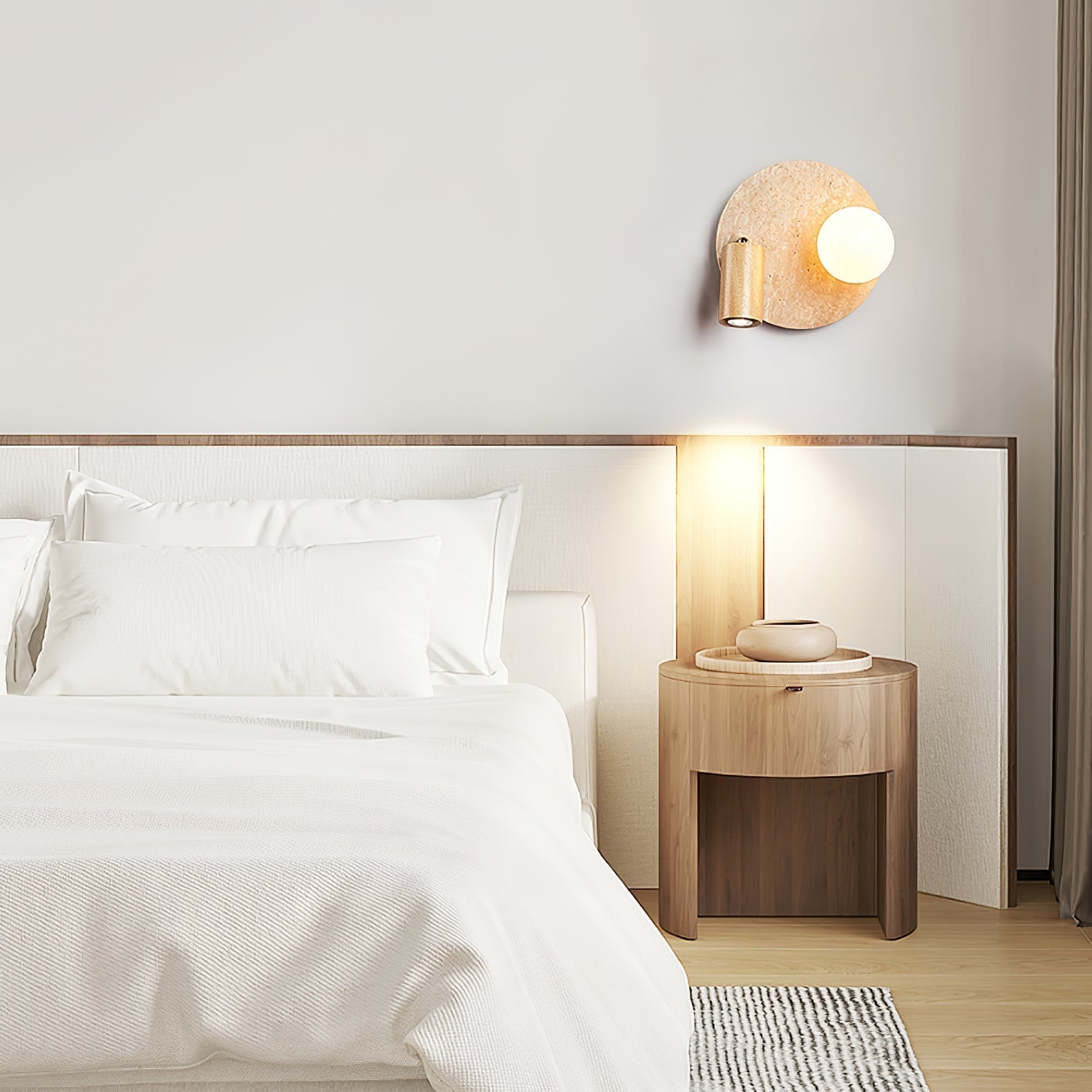 Armara Travertine Disc Wall Light - Neutralighting