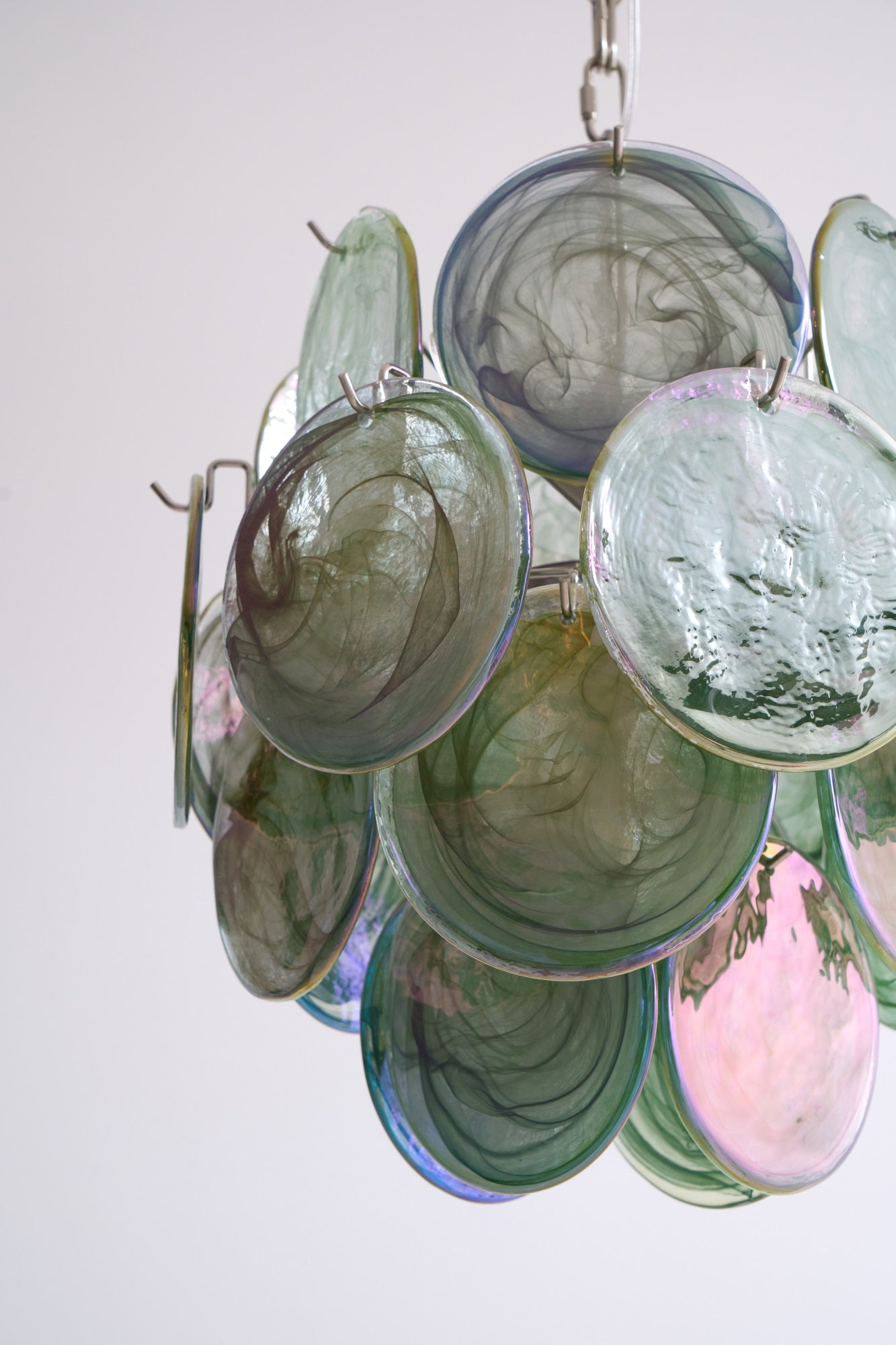 Aurora Chandelier Multicolor Murano Disc Layered Artistic
