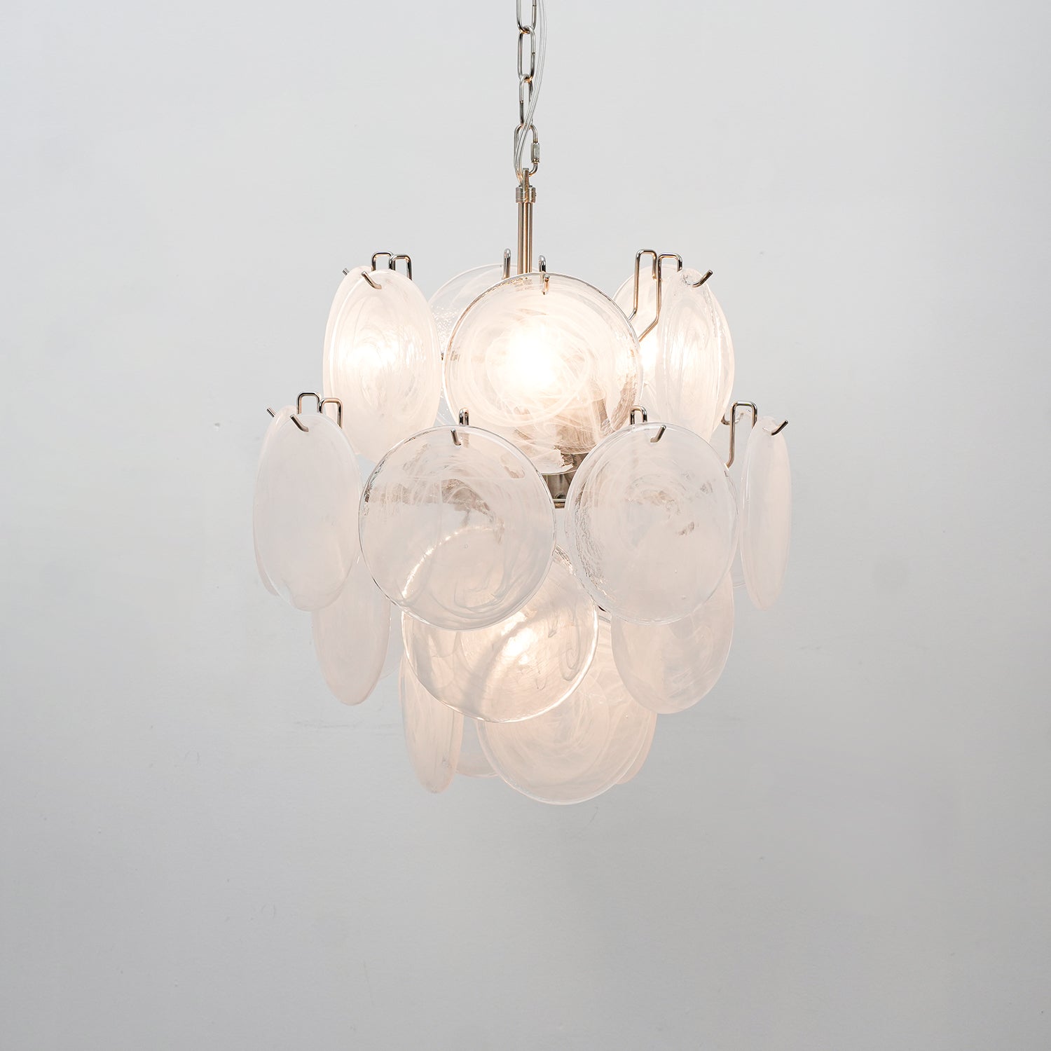 Aurora Chandelier Multicolor Murano Disc Layered Artistic
