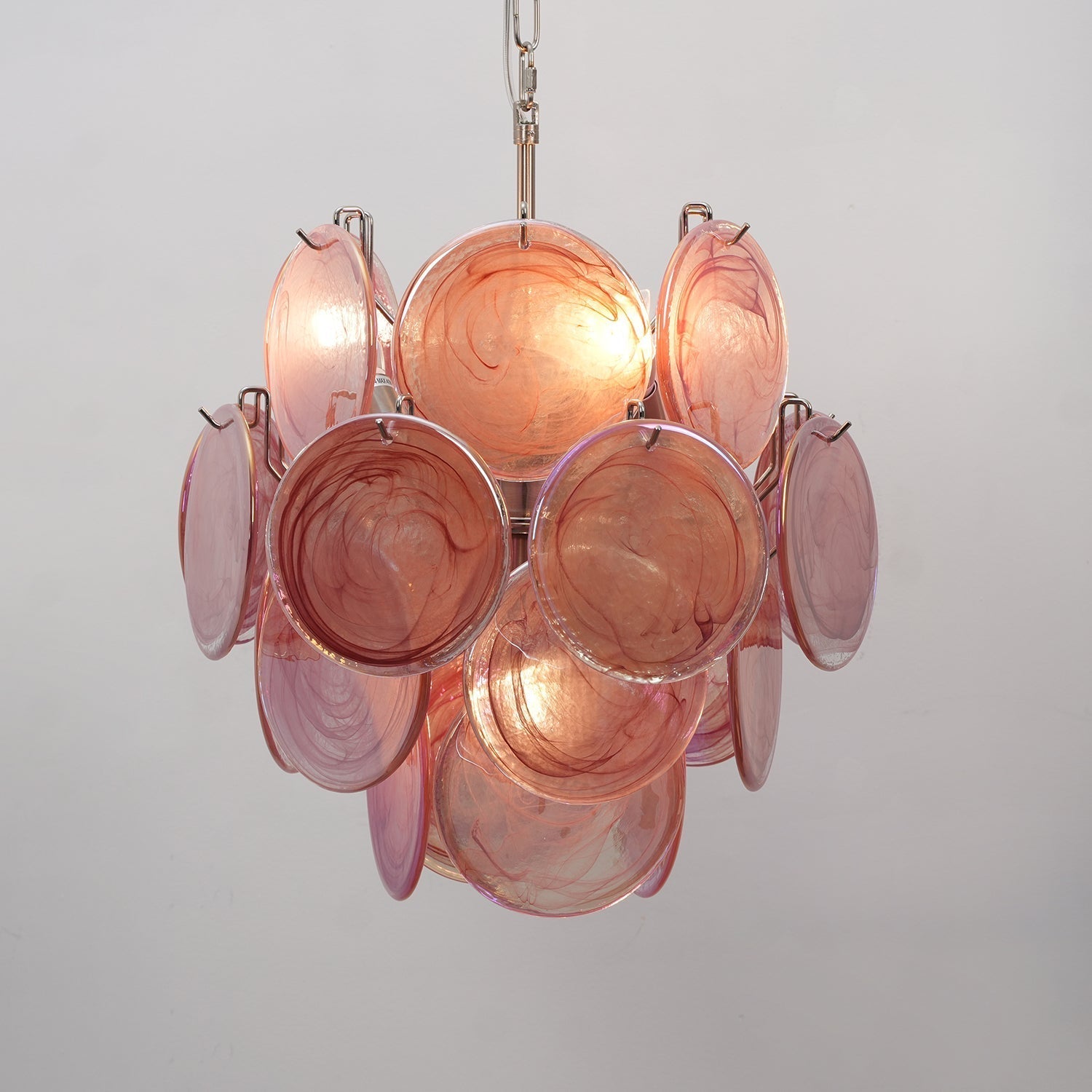 Aurora Chandelier Multicolor Murano Disc Layered Artistic