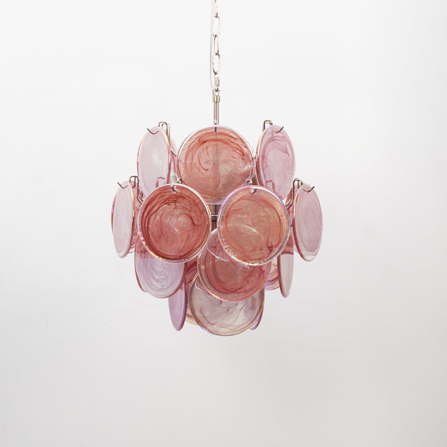 Aurora Chandelier Multicolor Murano Disc Layered Artistic
