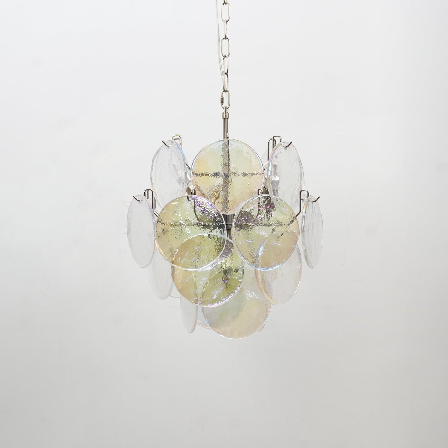 Aurora Chandelier Multicolor Murano Disc Layered Artistic