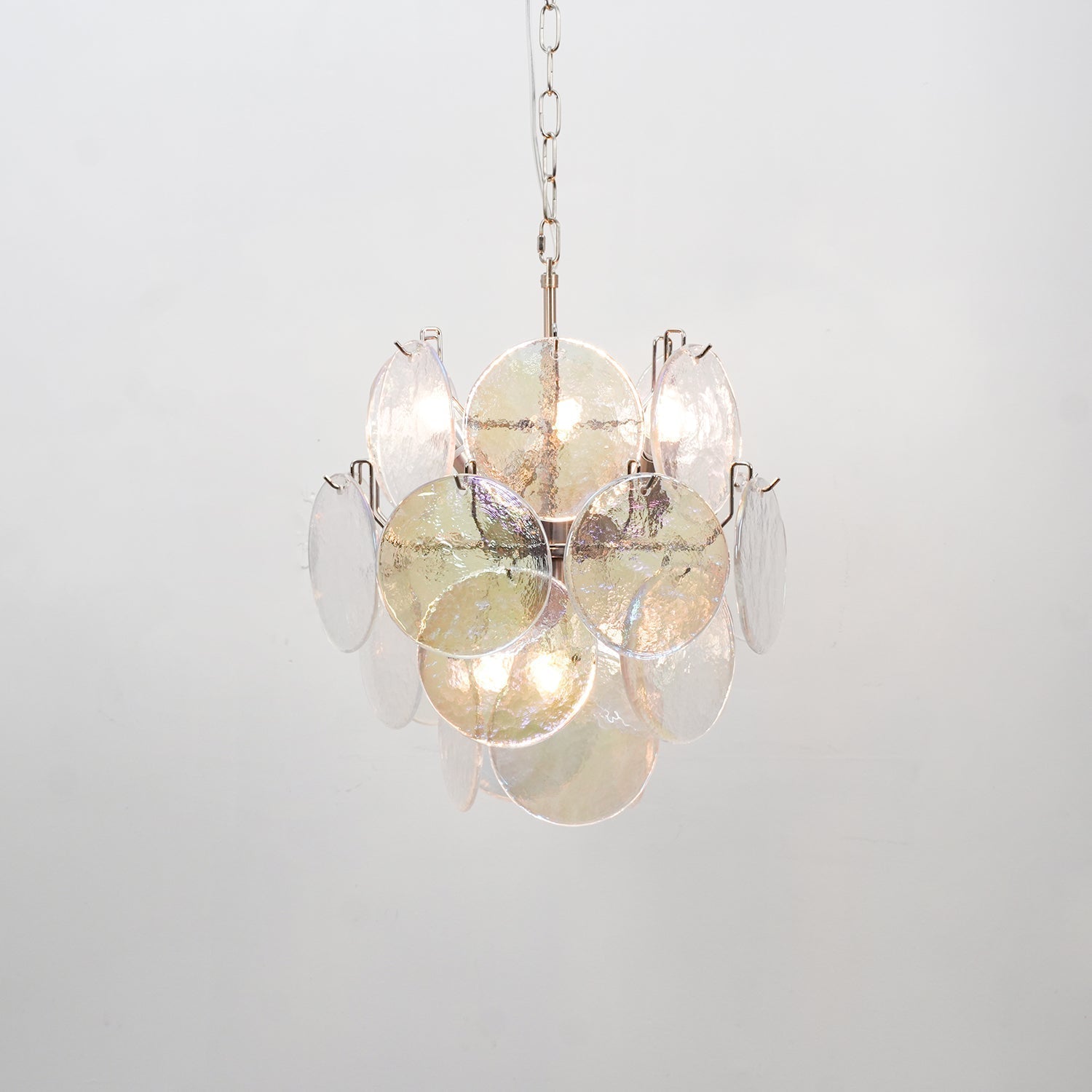 Aurora Chandelier Multicolor Murano Disc Layered Artistic