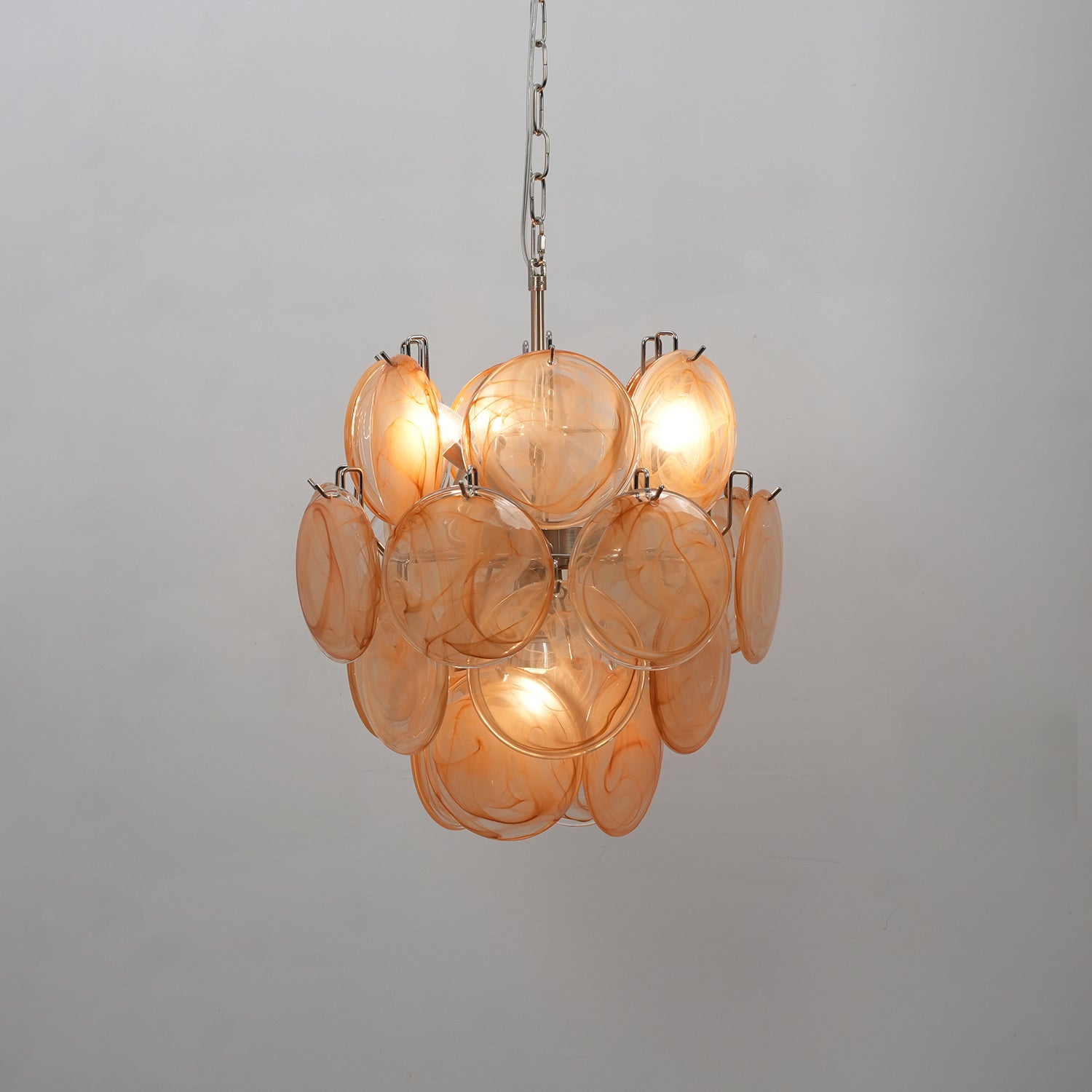 Aurora Chandelier Multicolor Murano Disc Layered Artistic
