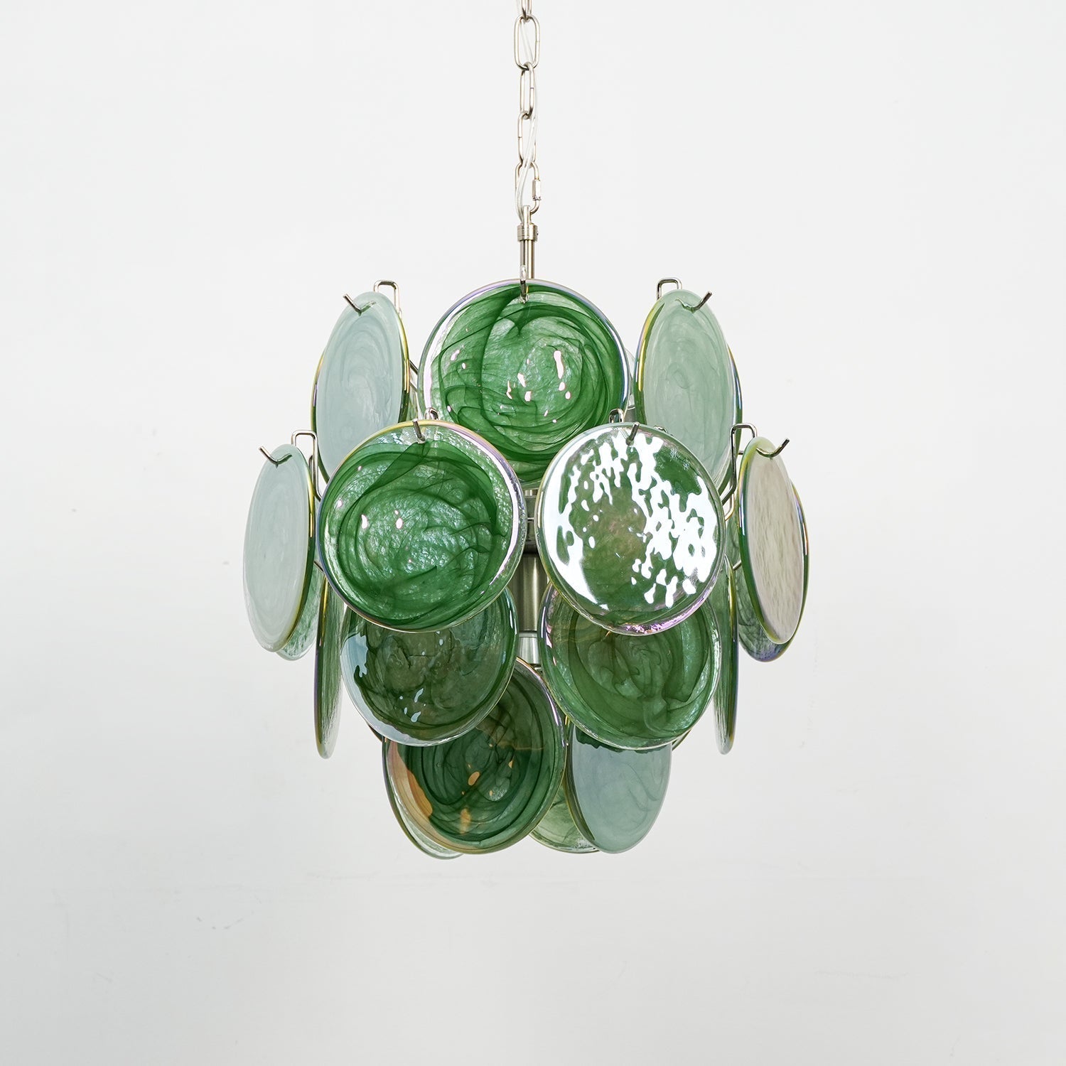 Aurora Chandelier Multicolor Murano Disc Layered Artistic