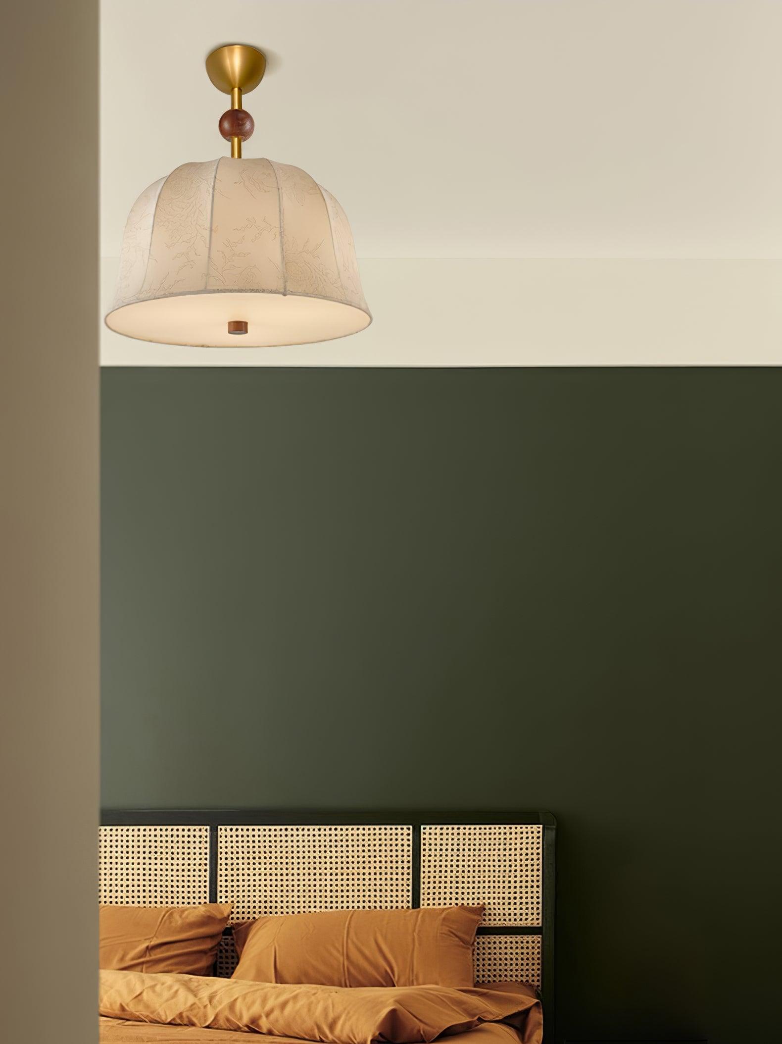 Ceiling Light in Fabric, Metal and Wood for Warm Interiors Elegant - Neutralighting