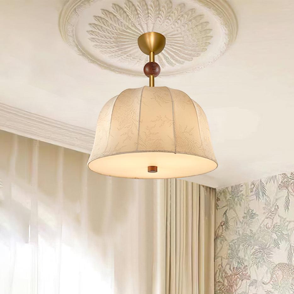 Ceiling Light in Fabric, Metal and Wood for Warm Interiors Elegant - Neutralighting
