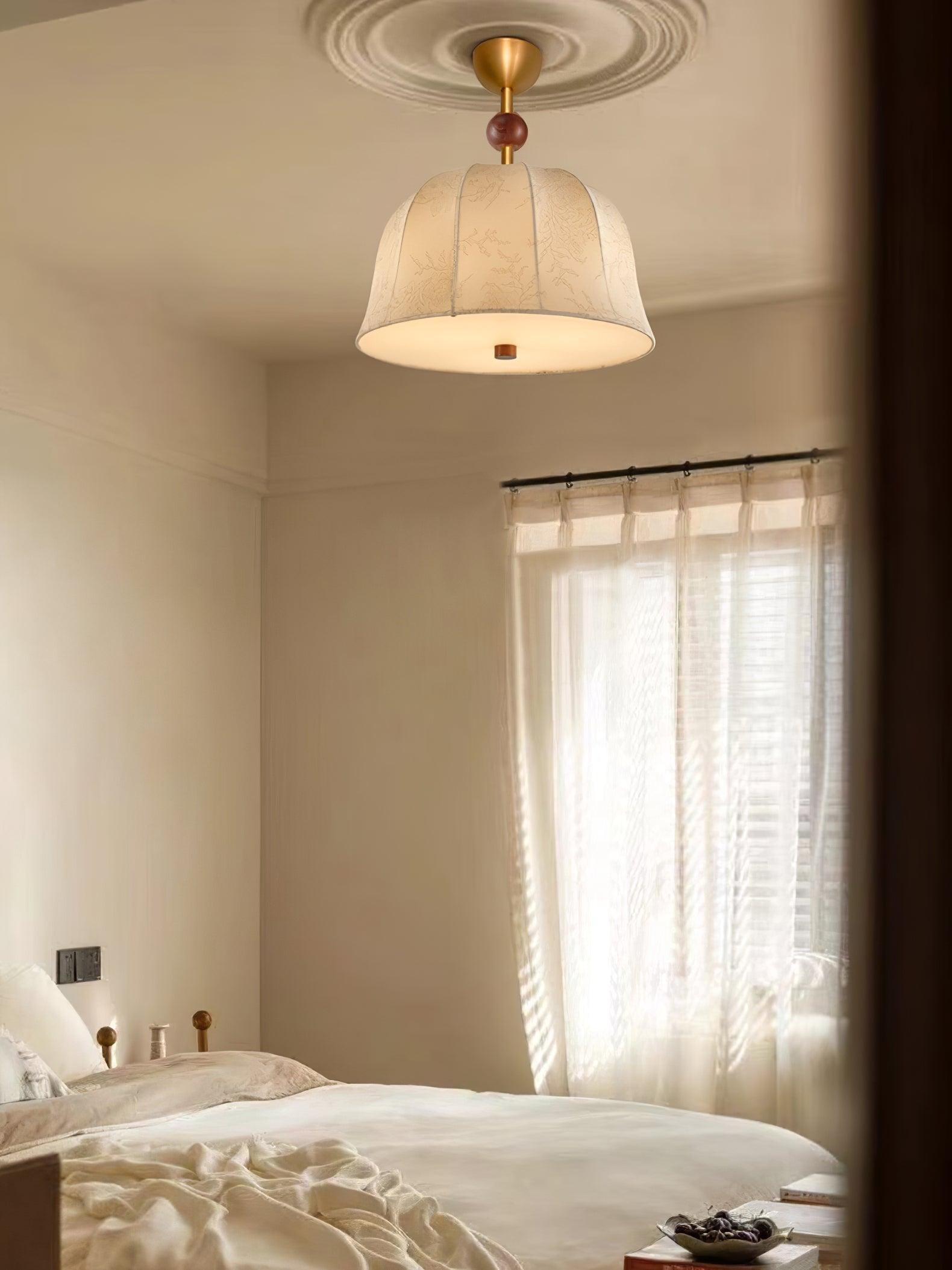 Ceiling Light in Fabric, Metal and Wood for Warm Interiors Elegant - Neutralighting