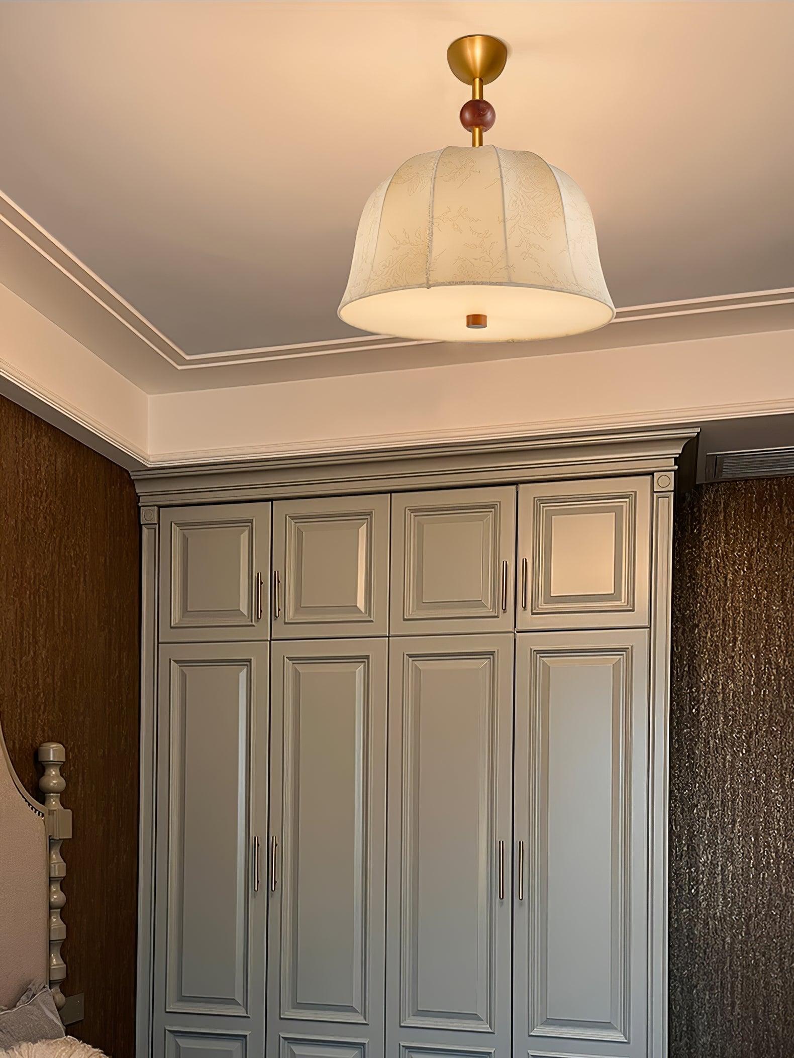 Ceiling Light in Fabric, Metal and Wood for Warm Interiors Elegant - Neutralighting