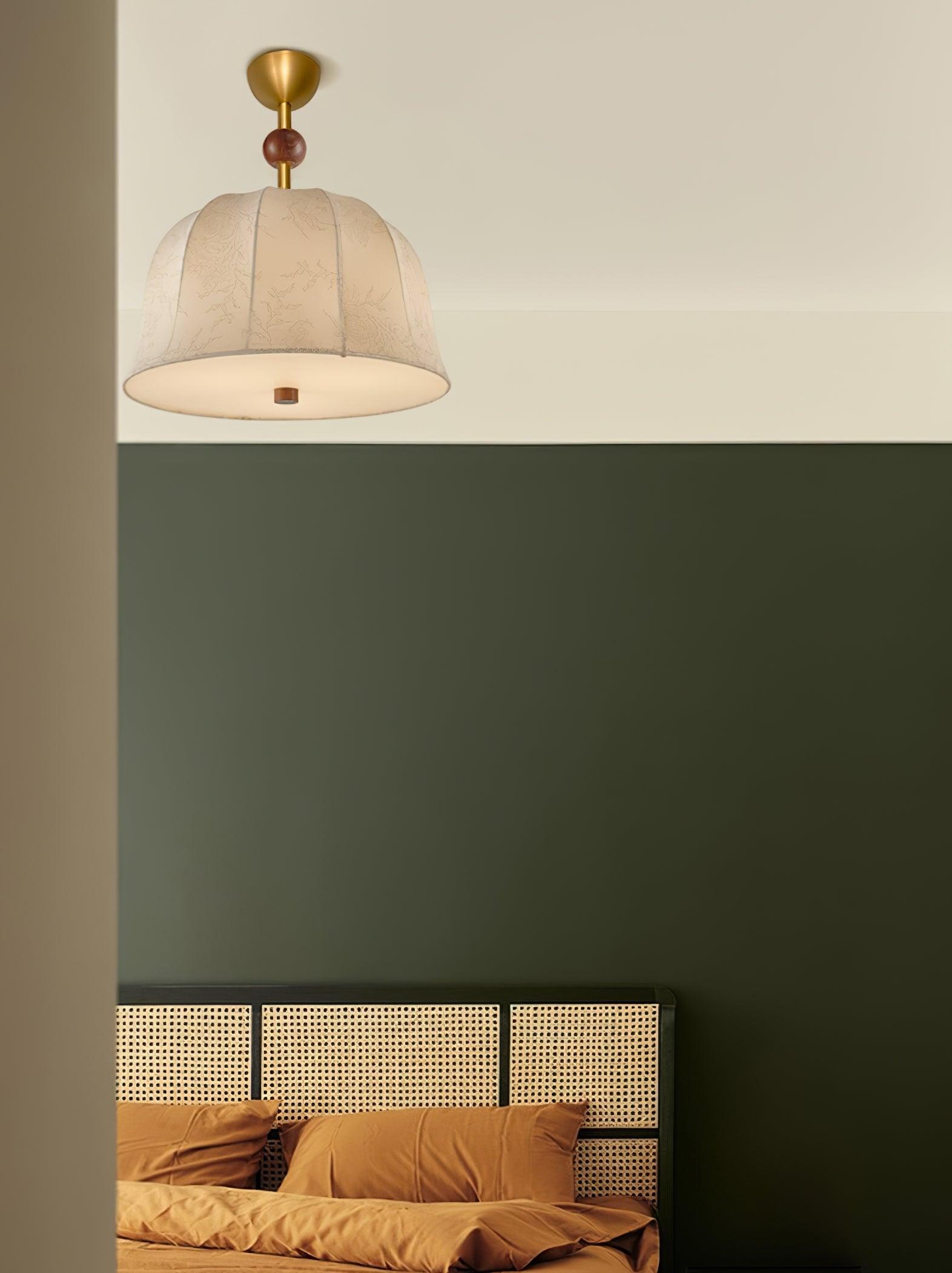 Ceiling Light in Fabric, Metal and Wood for Warm Interiors Elegant - Neutralighting