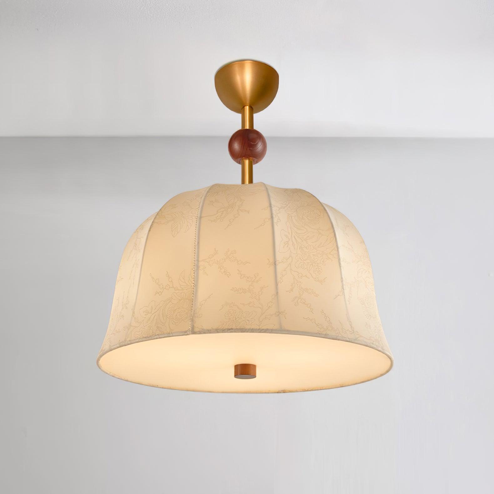 Ceiling Light in Fabric, Metal and Wood for Warm Interiors Elegant - Neutralighting