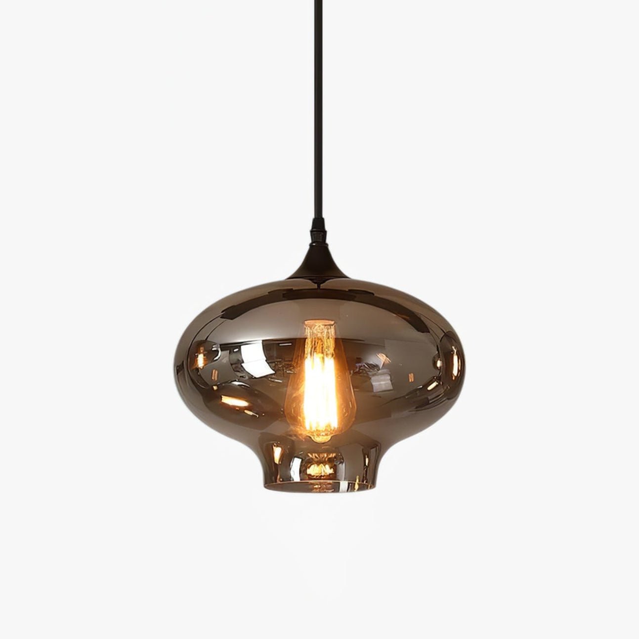 June Minimalist Bottle Glass Pendant Light Smoke Gray - Neutralighting